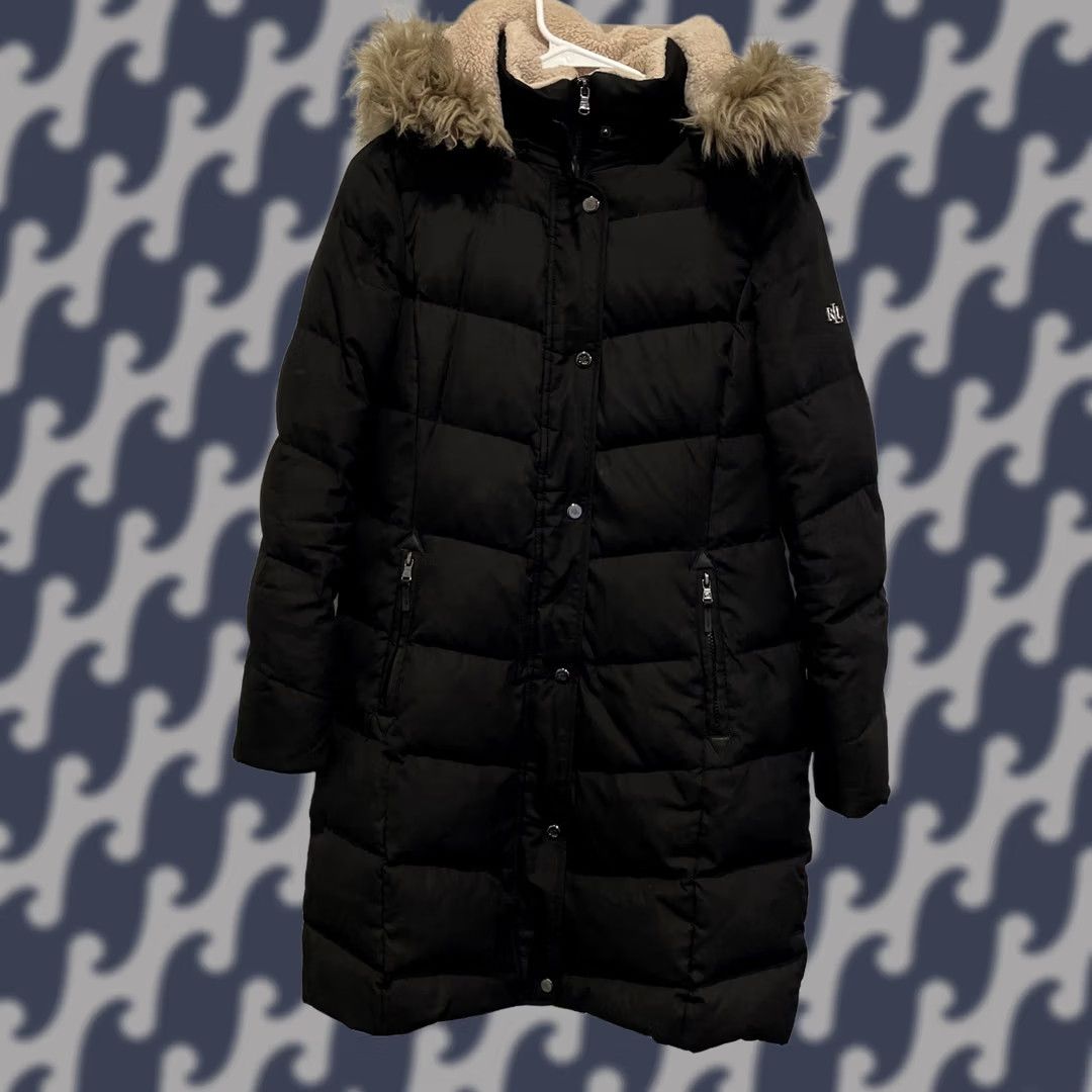 Ralph Lauren Lauren Ralph Lauren Parka Coat Puffer Sherpa Lined Faux Fur Hood Black Petite S Womens Size S / US 4 / IT 40 - 1 Thumbnail