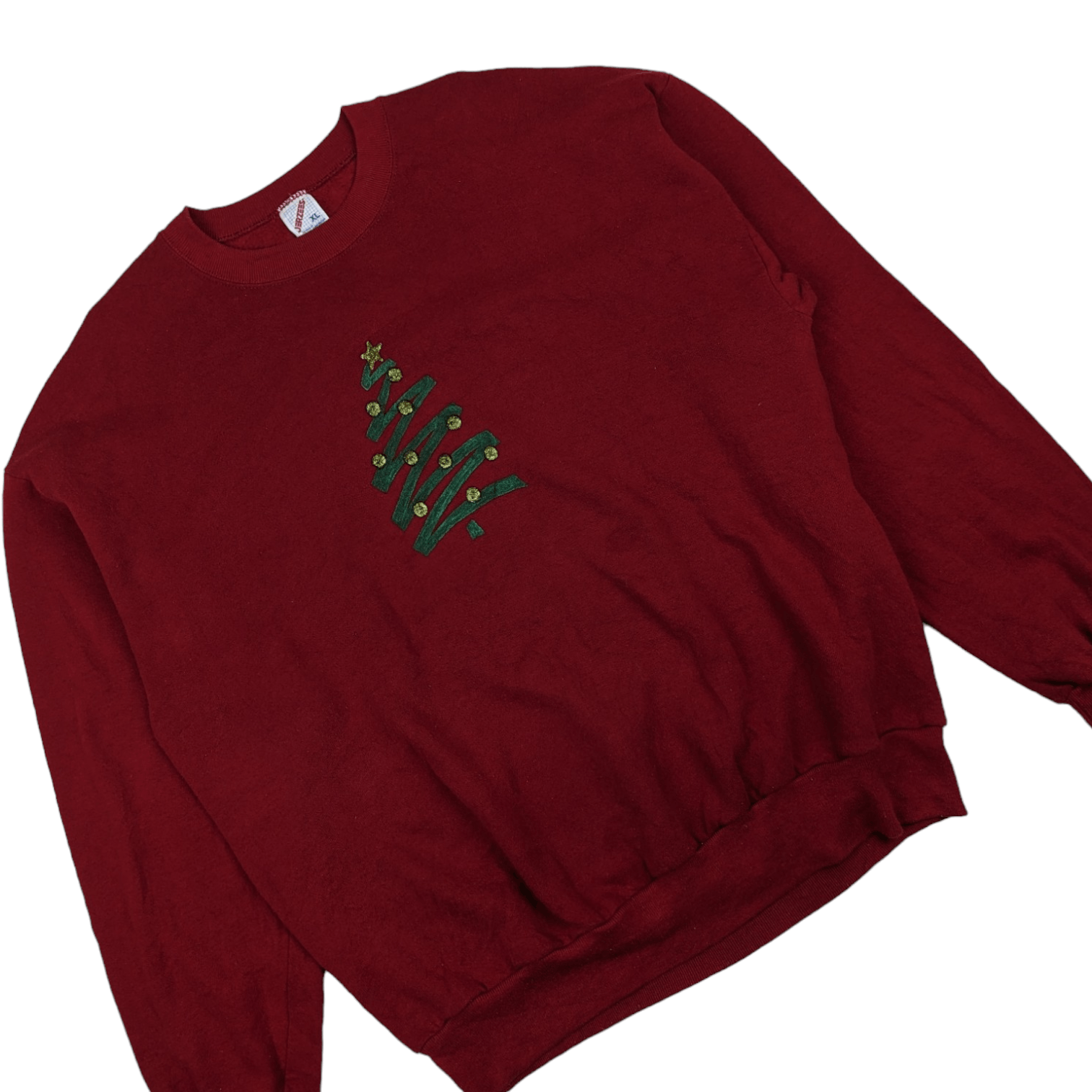 Jerzees Vintage 90's JERZEES Christmas Tree Jumper Sweatshirt Size US XL / EU 56 / 4 - 3 Thumbnail
