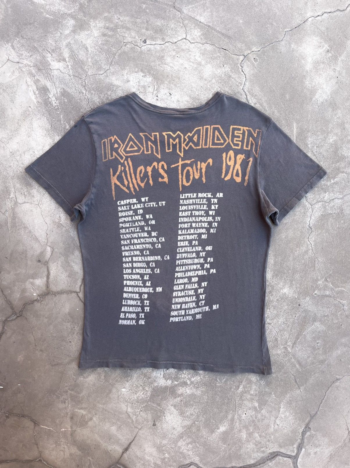 Iron Maiden by SWAG Distressed «Killers» 1984 Tour Embroidered T-Shirt Size US L / EU 52-54 / 3 - 2 Thumbnail