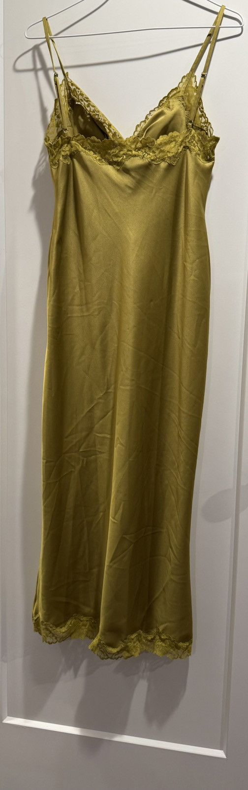 slim fit dress slacks Point Satin A-Line Slip Dress  The Gallery Collection
