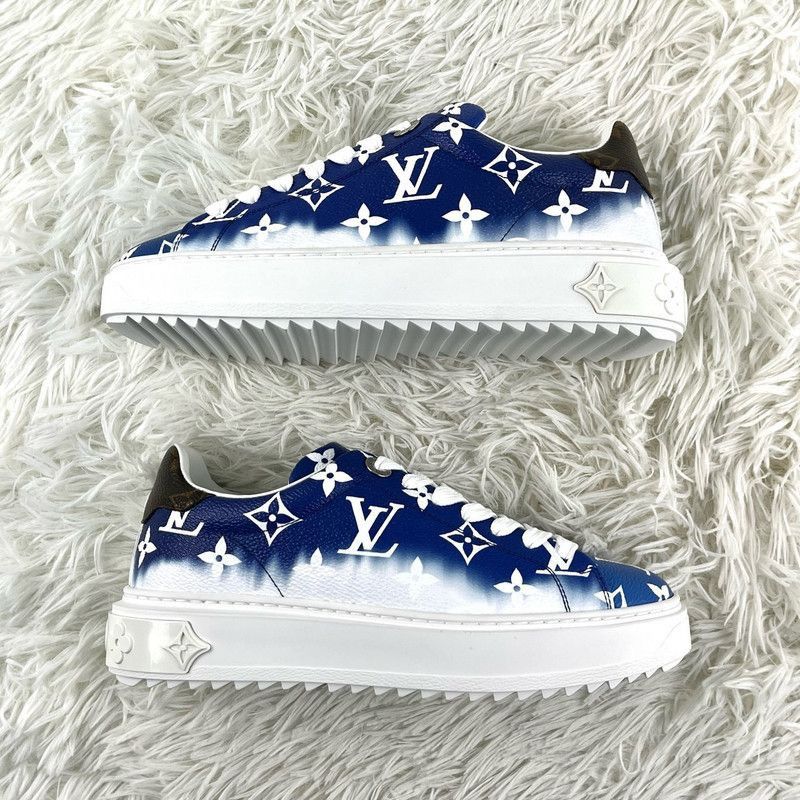 Louis Vuitton Louis Vuitton Blue Time Out Sneakers for Women -2508 Size US 5 / IT 35 - 5 Thumbnail