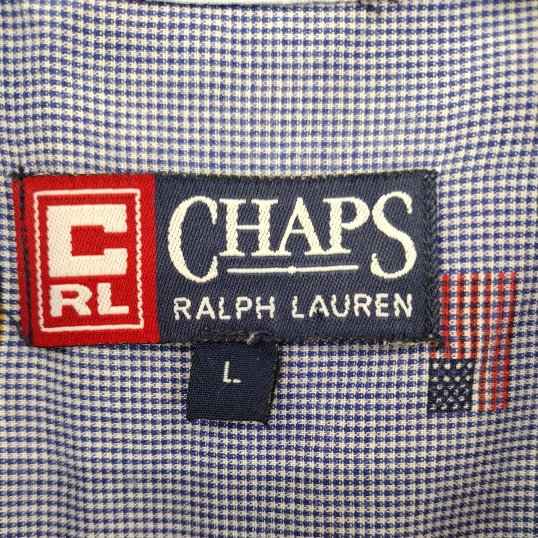 Chaps VINTAGE Chaps Ralph Lauren Shirt Men's Blue Large Flags All Over Button Up 90s Size US L / EU 52-54 / 3 - 7 Thumbnail