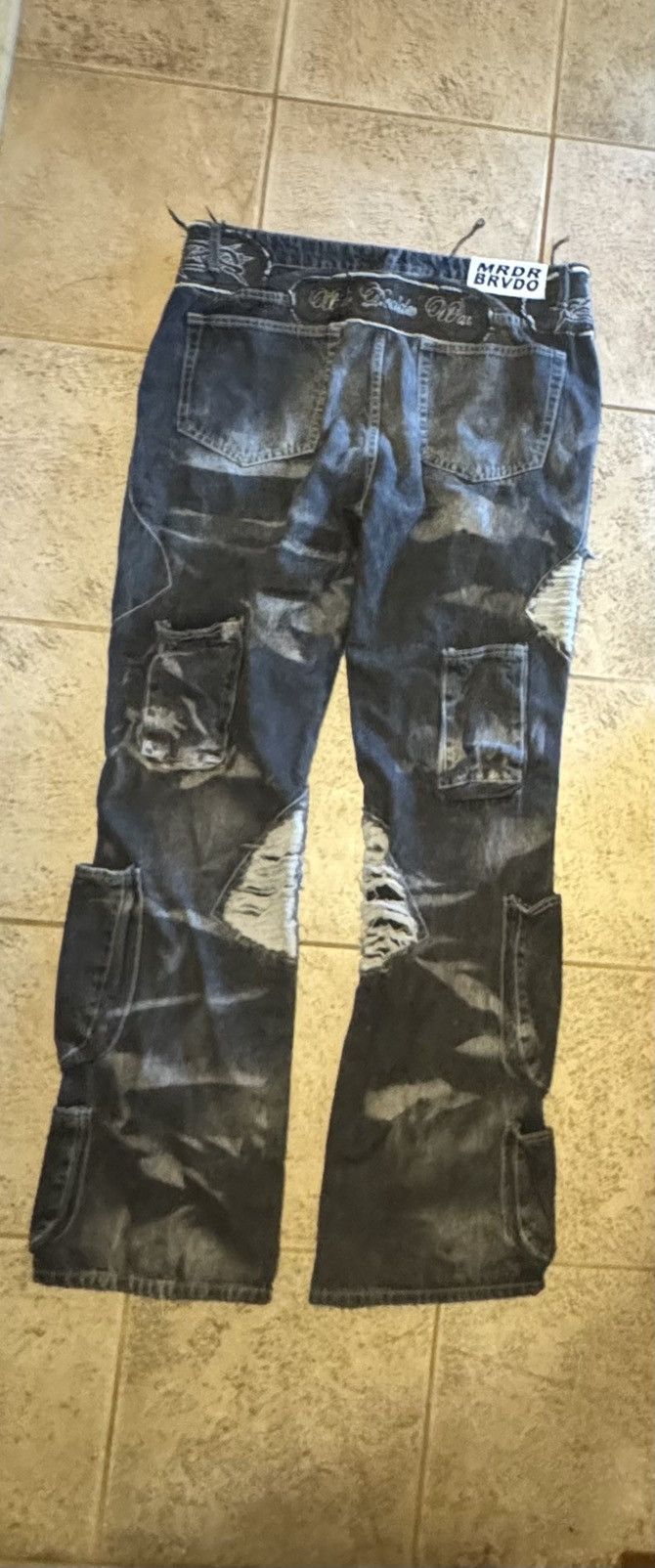Ev Bravado × Who Decides War Who Decides War by MRDR BRVDO Black Thorned Pocket Jeans Size US 38 / EU 54 - 14 Thumbnail