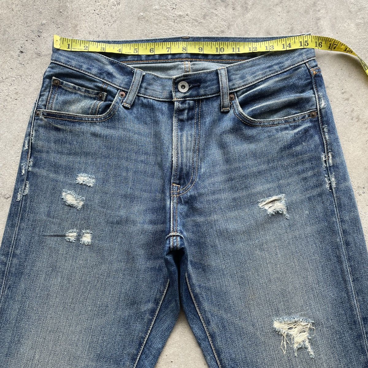 Japanese Brand × Jean × Vintage Vintage Japanese Brand Distressed Jeans Denim Faded Pants Size US 31 - 5 Thumbnail