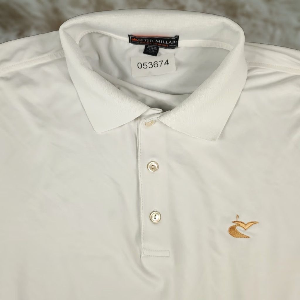 Peter Millar Peter Millar Polo Shirt Mens XL White Polo Short Sleeve Summer Comfort Golf Casual/Activewear/Business/Christening/Formal/Party/Cocktail Travel Size US XL / EU 56 / 4 - 1 Thumbnail