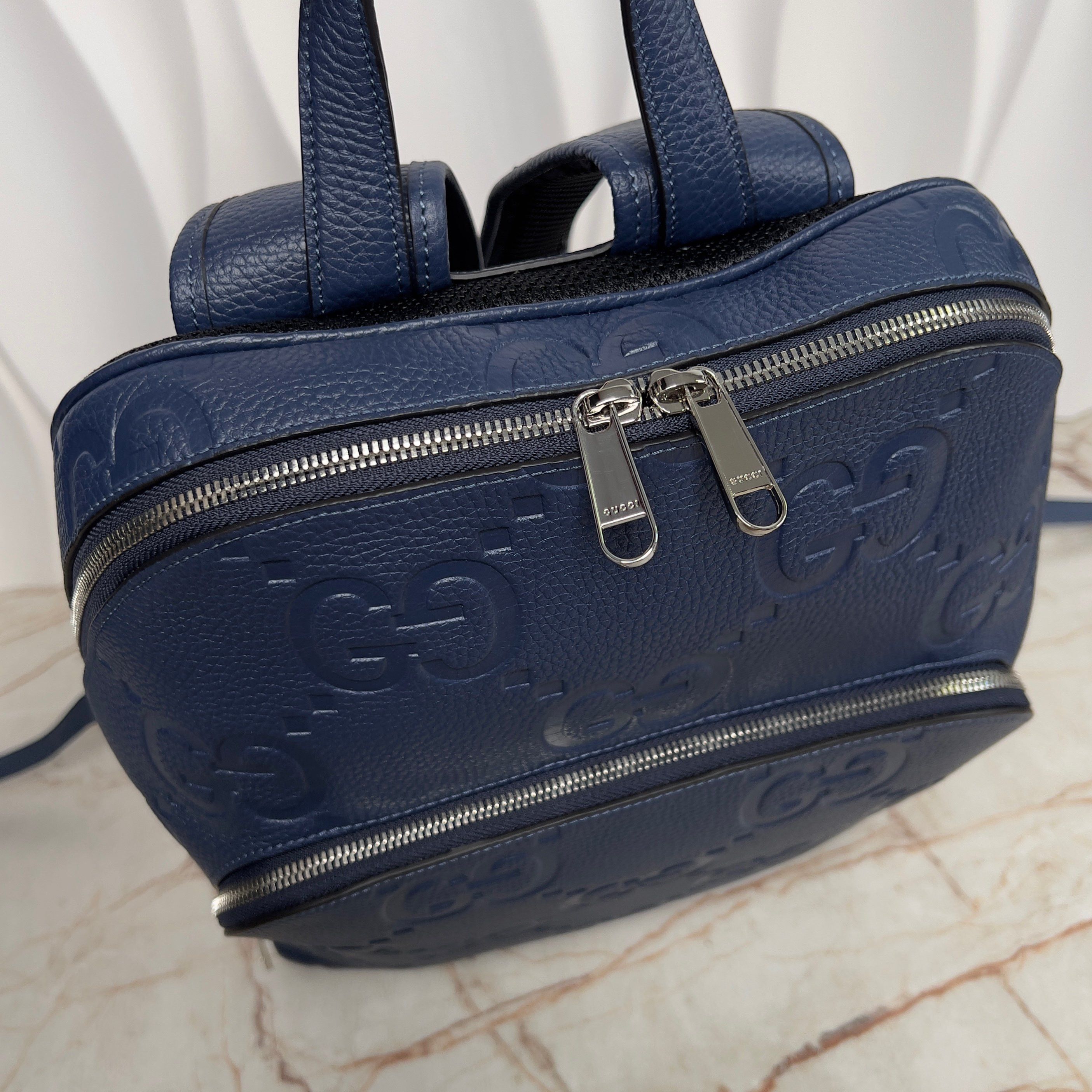 Gucci RRP$3550 Medium Jumbo GG Guccissima Backpack Grain Leather Size ONE SIZE - 9 Thumbnail