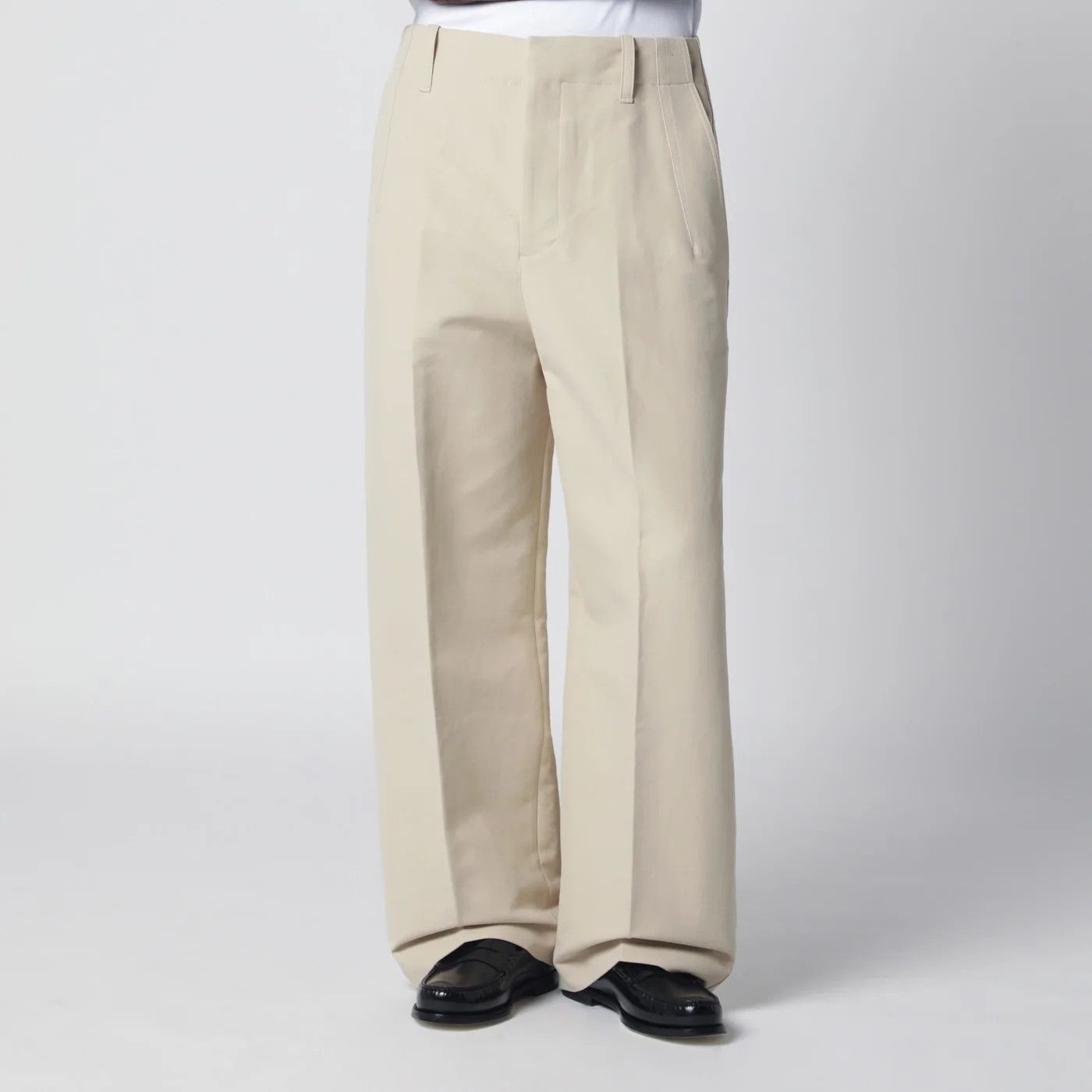 Jacquemus o1d2blof0526 Cotton Canvas Pants in Beige Size US 34 / EU 50 - 1 Thumbnail