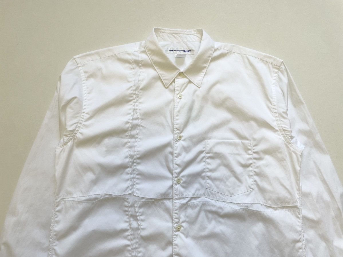 Comme des Garcons ‘Scar Stitch Cross Panelled’ White Shirt Size US L / EU 52-54 / 3 - 2 Thumbnail