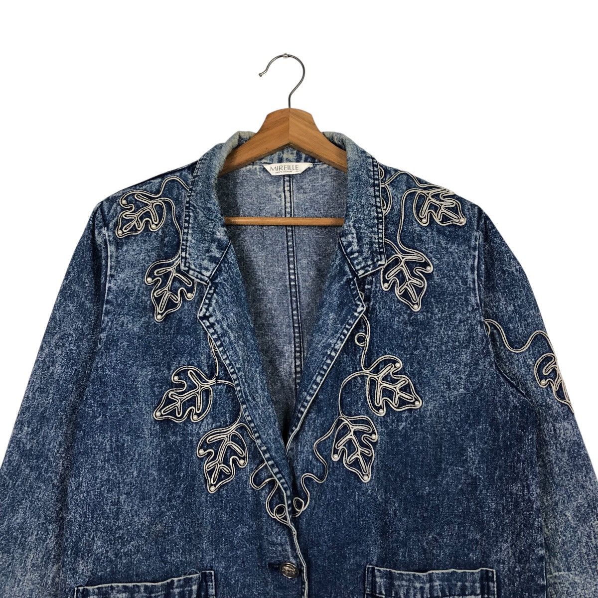 Japanese Brand 📌Vintage Denim Jacket Mireille Embroidery Issey Miyake Size US L / EU 52-54 / 3 - 4 Thumbnail