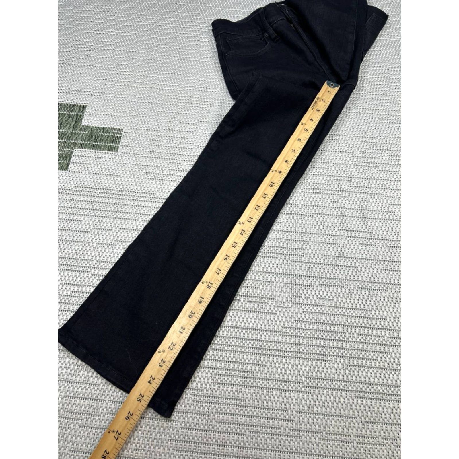 Madewell Madewell Mid Rise Kick Out Jeans Womens 24 Petite Black Denim Stretch Crop 24x25 Size 42" / US 20 - 5 Thumbnail