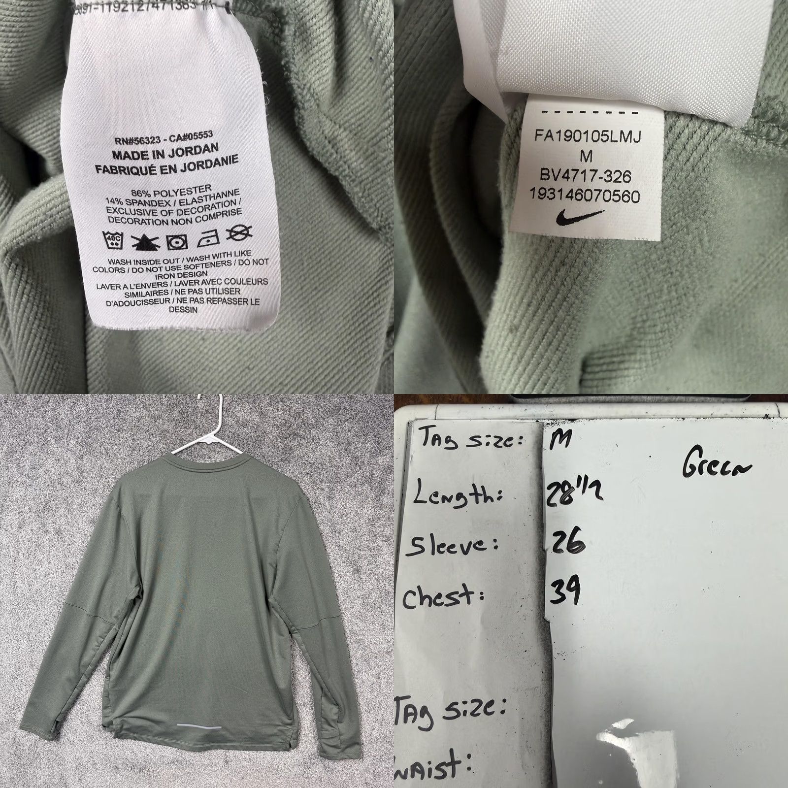 Nike Nike Dri-FIT Element Shirt Mens M Green Long Sleeve Running Top Size US M / EU 48-50 / 2 - 8 Thumbnail
