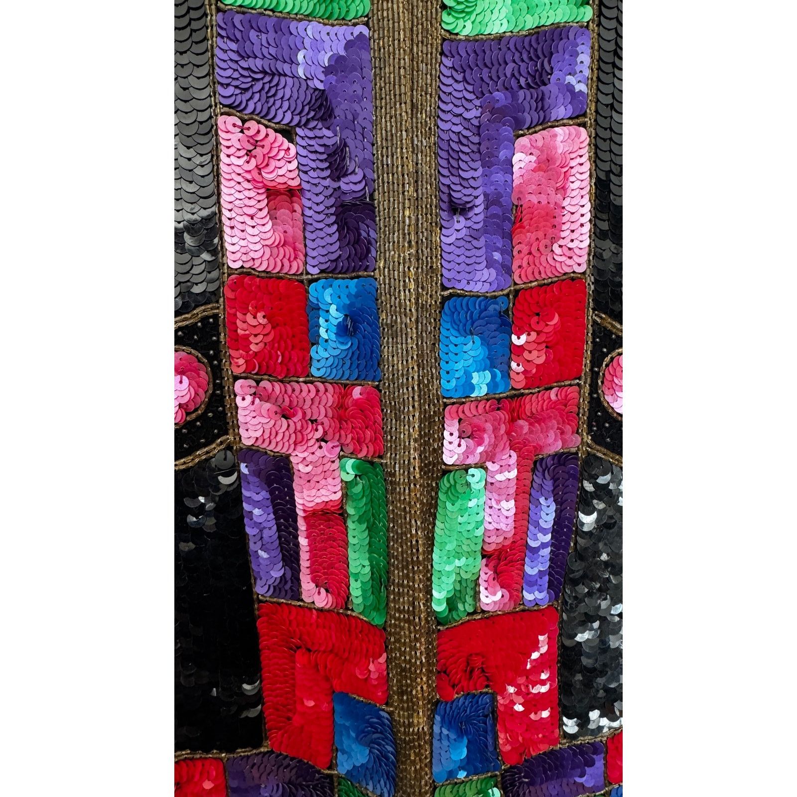 Vintage 1980s Pinky Creations Silk Sequin Jacket Black Medium Size M / US 6-8 / IT 42-44 - 9 Thumbnail