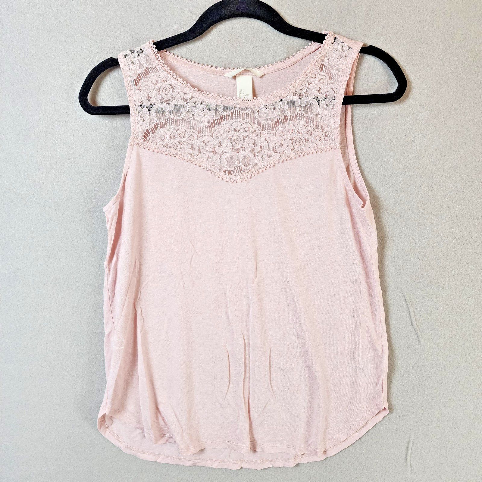 H&M H&M Sleeveless Top Women Small Light Pink with Lace Accent Size S / US 4 / IT 40 - 1 Thumbnail