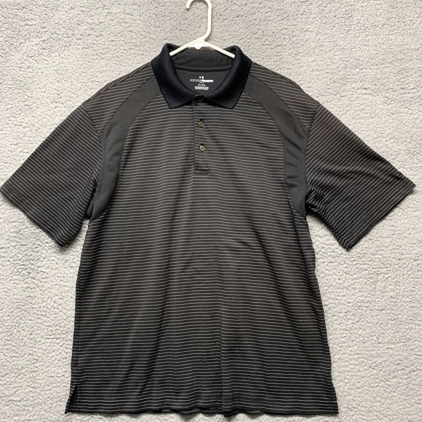 Vintage Grand Slam Golf Polo Shirt Men's XL Black with White Stripe Pattern Polo XL Black Mens Size US XL / EU 56 / 4 - 2 Thumbnail