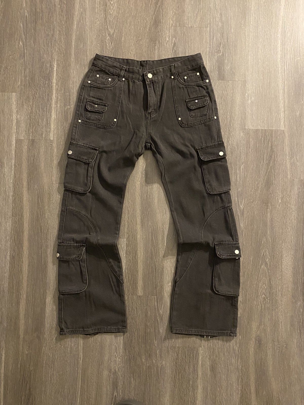 Affliction × Japanese Brand Black grunge cargo pants Size US 31 - 1 Thumbnail