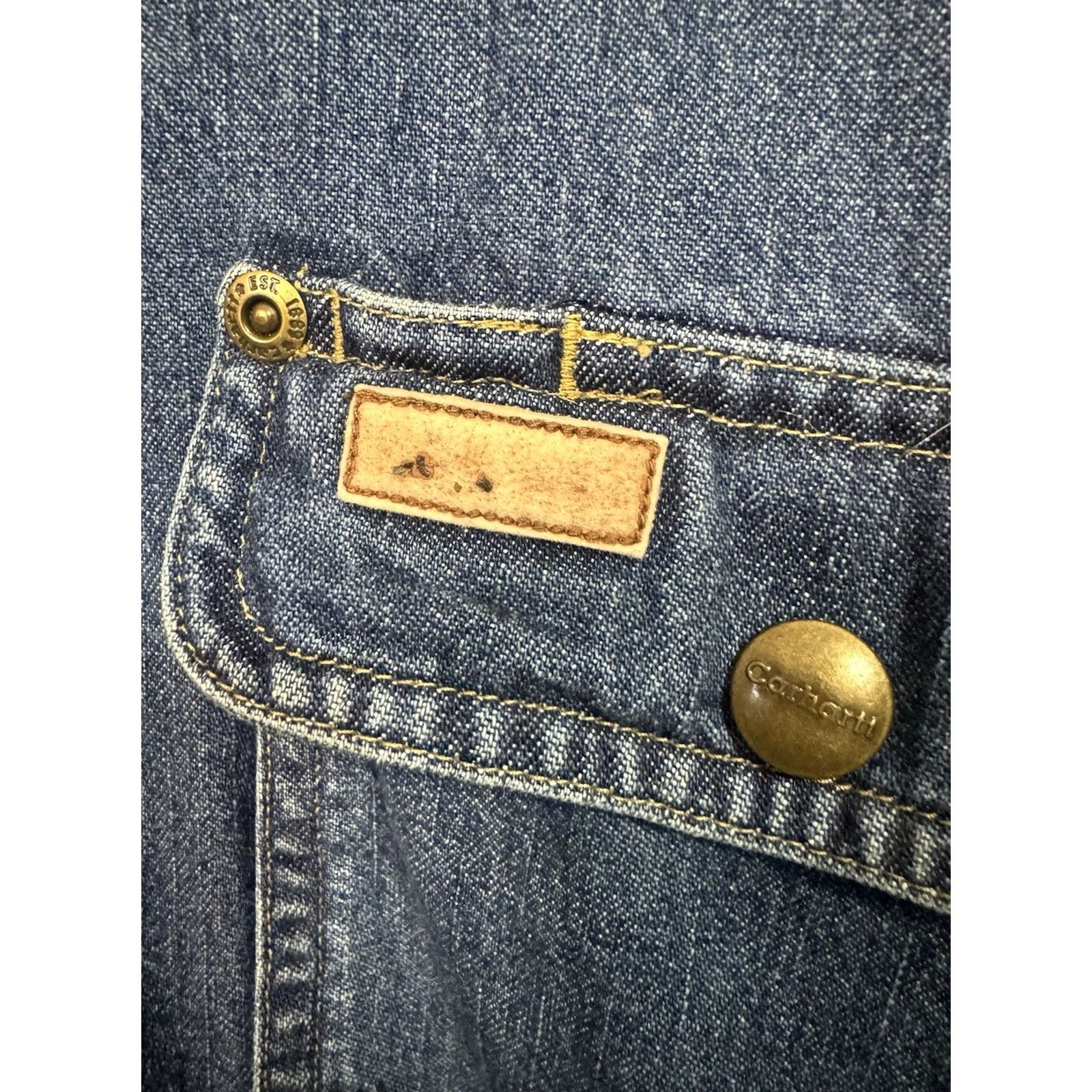 Carhartt VINTAGE Carhartt Chore Jacket Coat Bomber Jacket Blue Plaid 2XL Tall Lined Snap Mens Size US XXL / EU 58 / 5 - 3 Thumbnail