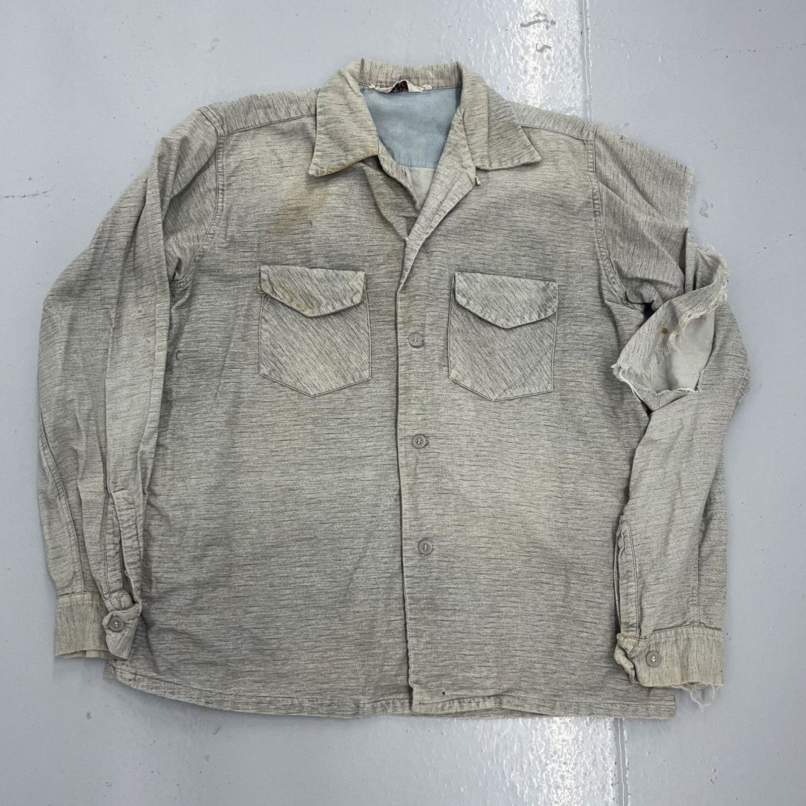 Other Vintage 50s California Grey Pattern Cotton Loop Collar Size US S / EU 44-46 / 1 - 1 Thumbnail
