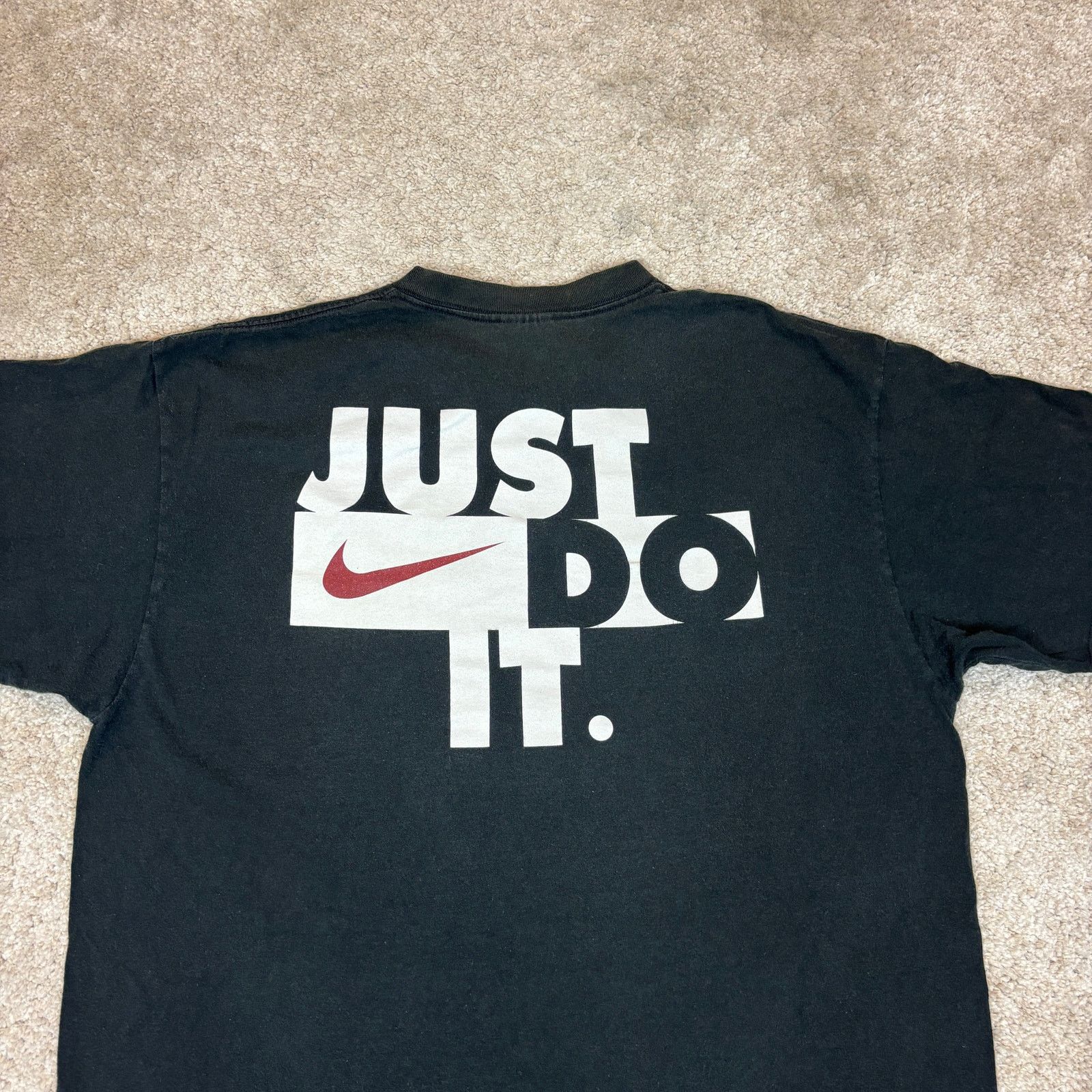 Nike × Vintage Vintage 90s Nike Just Do It Swoosh Short Sleeve Shirt Mens L Size US L / EU 52-54 / 3 - 2 Thumbnail