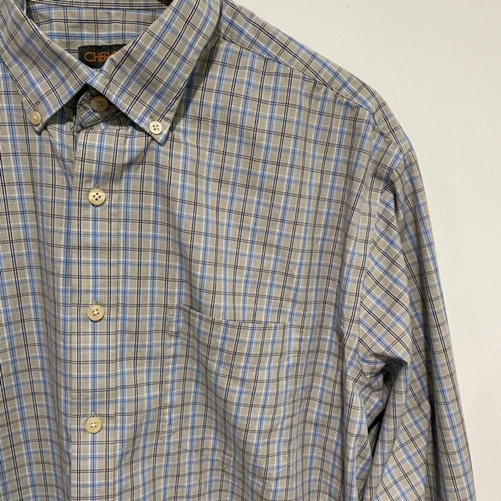 Cherokee Cherokee Blue Plaid Button Down Shirt Size XL Size US XL / EU 56 / 4 - 2 Thumbnail