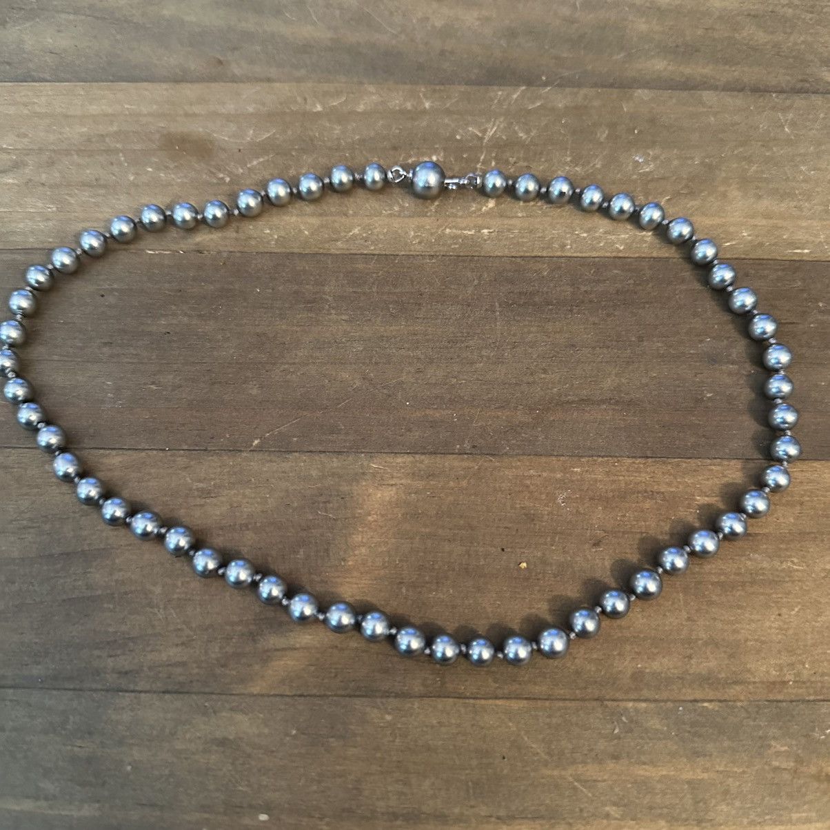 Vintage Vintage metallic silver glass pearl necklace Size ONE SIZE - 3 Thumbnail