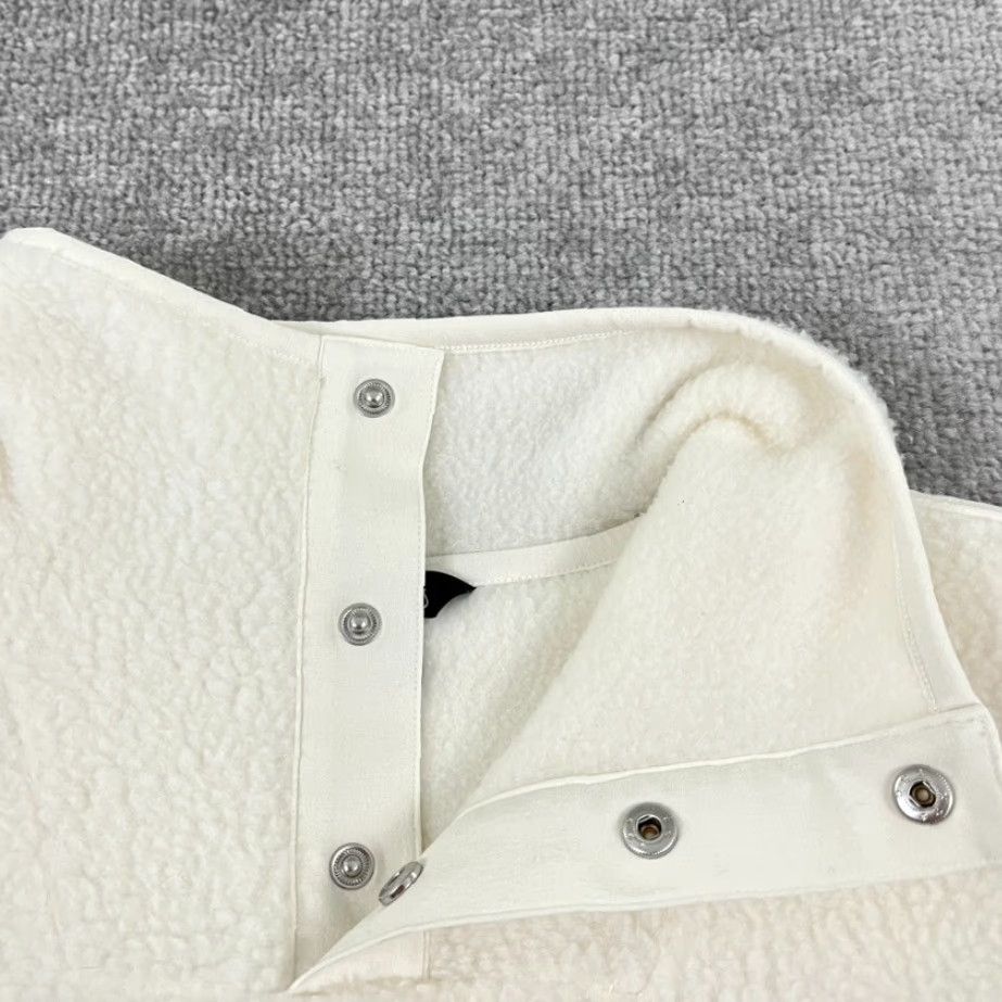 Allbirds ALLBIRDS Fluff Fleece Sweater Womens Medium Ivory White Deep Pile Snap Size M / US 6-8 / IT 42-44 - 7 Thumbnail