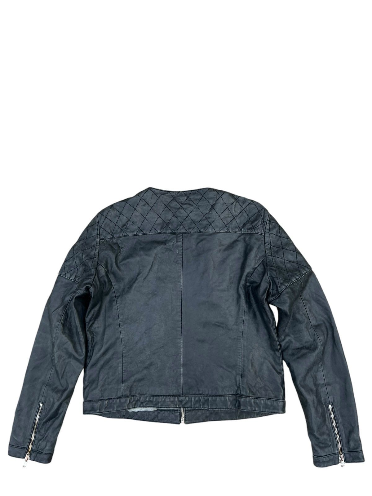 Massimo Dutti Vintage Massimo Dutti Distress Fade Leather Biker Jacket Size XL / US 12-14 / IT 48-50 - 13 Thumbnail