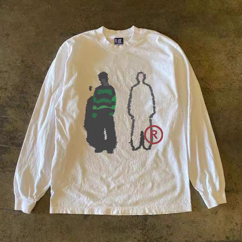 American street retro trend cotton long sleeve tee