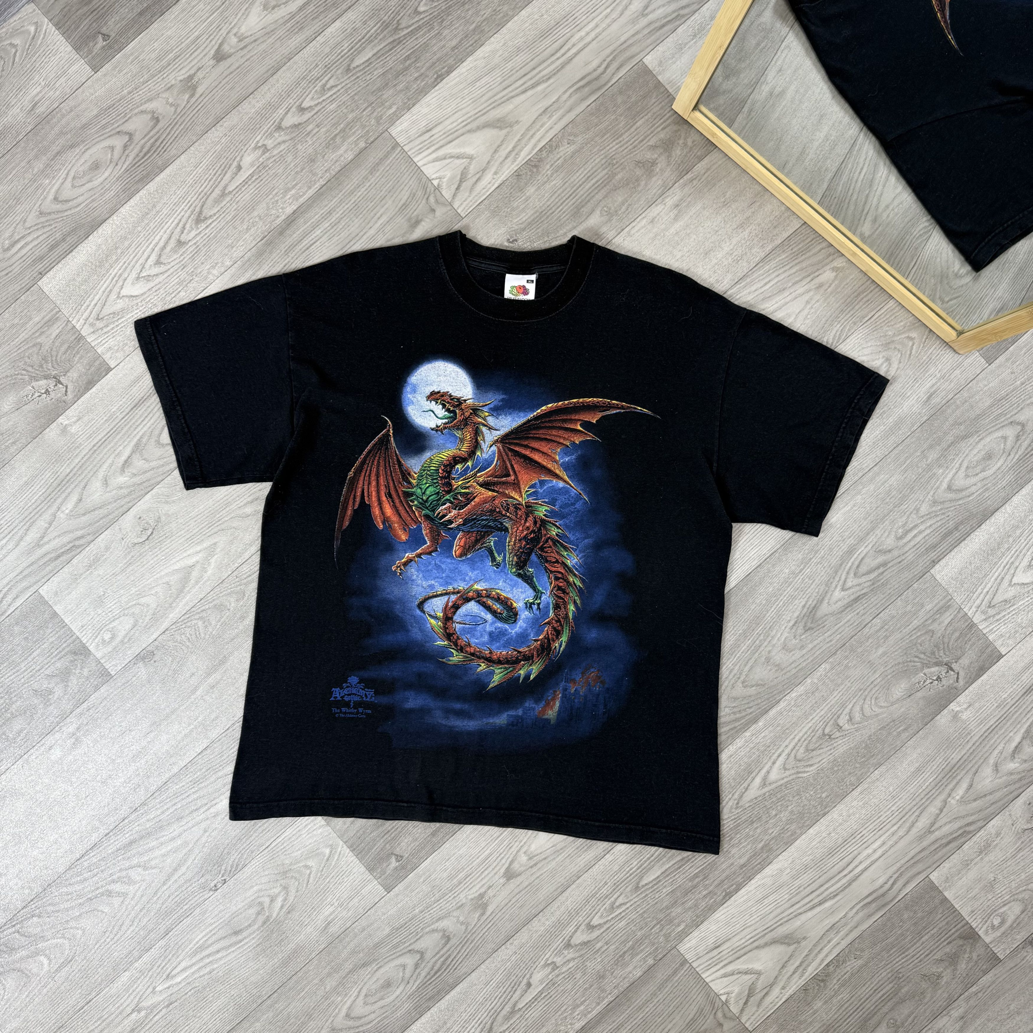 Vintage Vintage Dragon Alchemy Gothic 90s Black Graphic Tee Shirt Size US XL / EU 56 / 4 - 1 Thumbnail