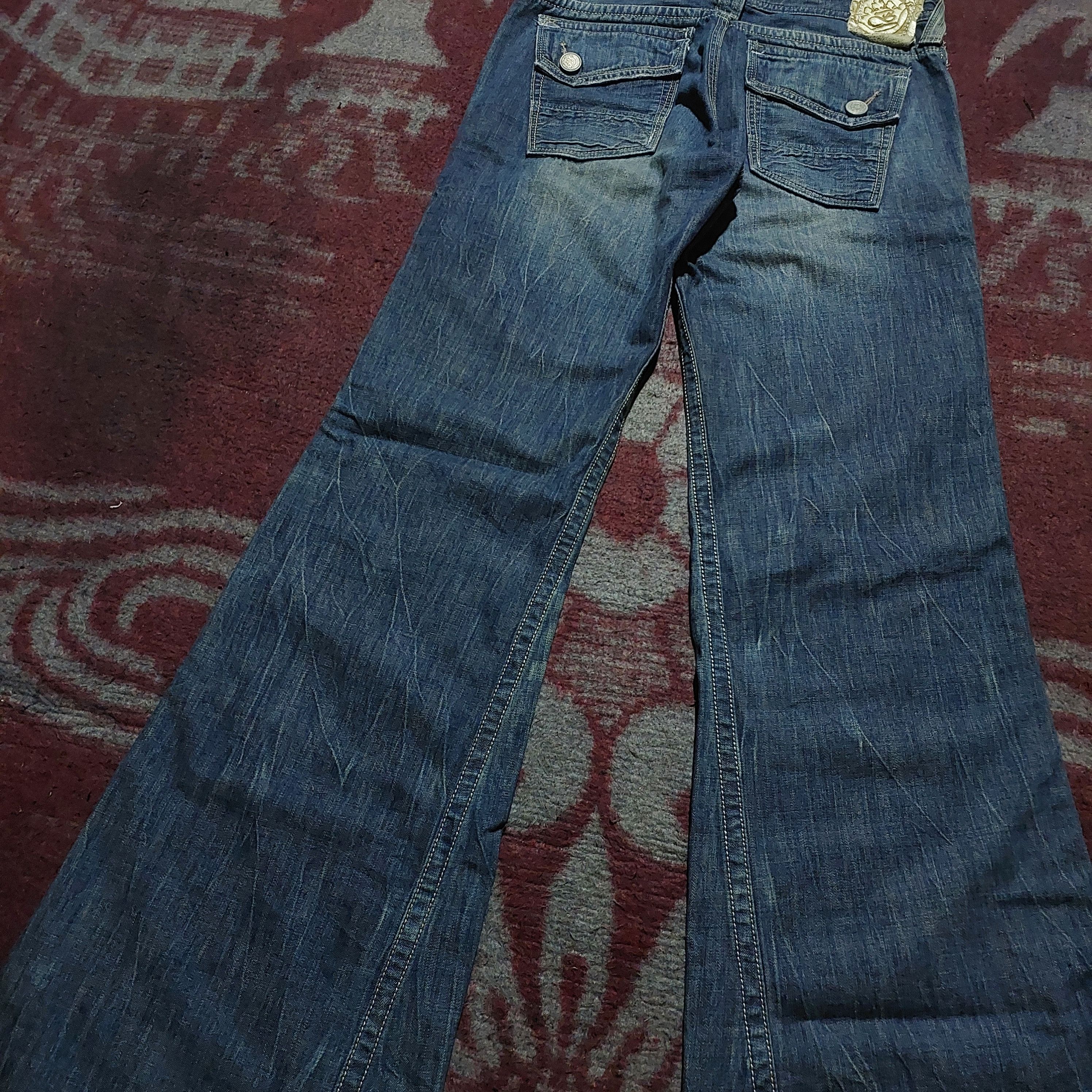GOA Brapper japanese faded wash blue jeans super flared Size US 27 - 8 Thumbnail