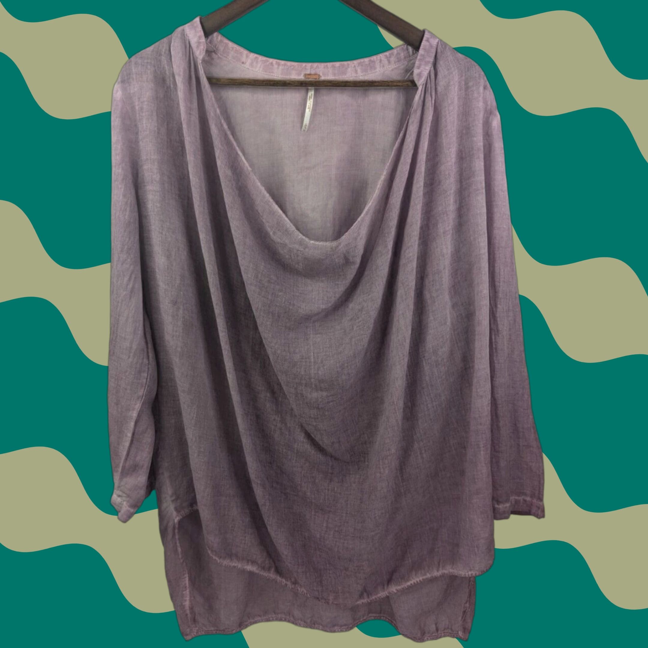 Free People VINTAGE Free People Pullover Shirt Women L Purple Drippy Washed? Size L / US 10 / IT 46 - 1 Thumbnail
