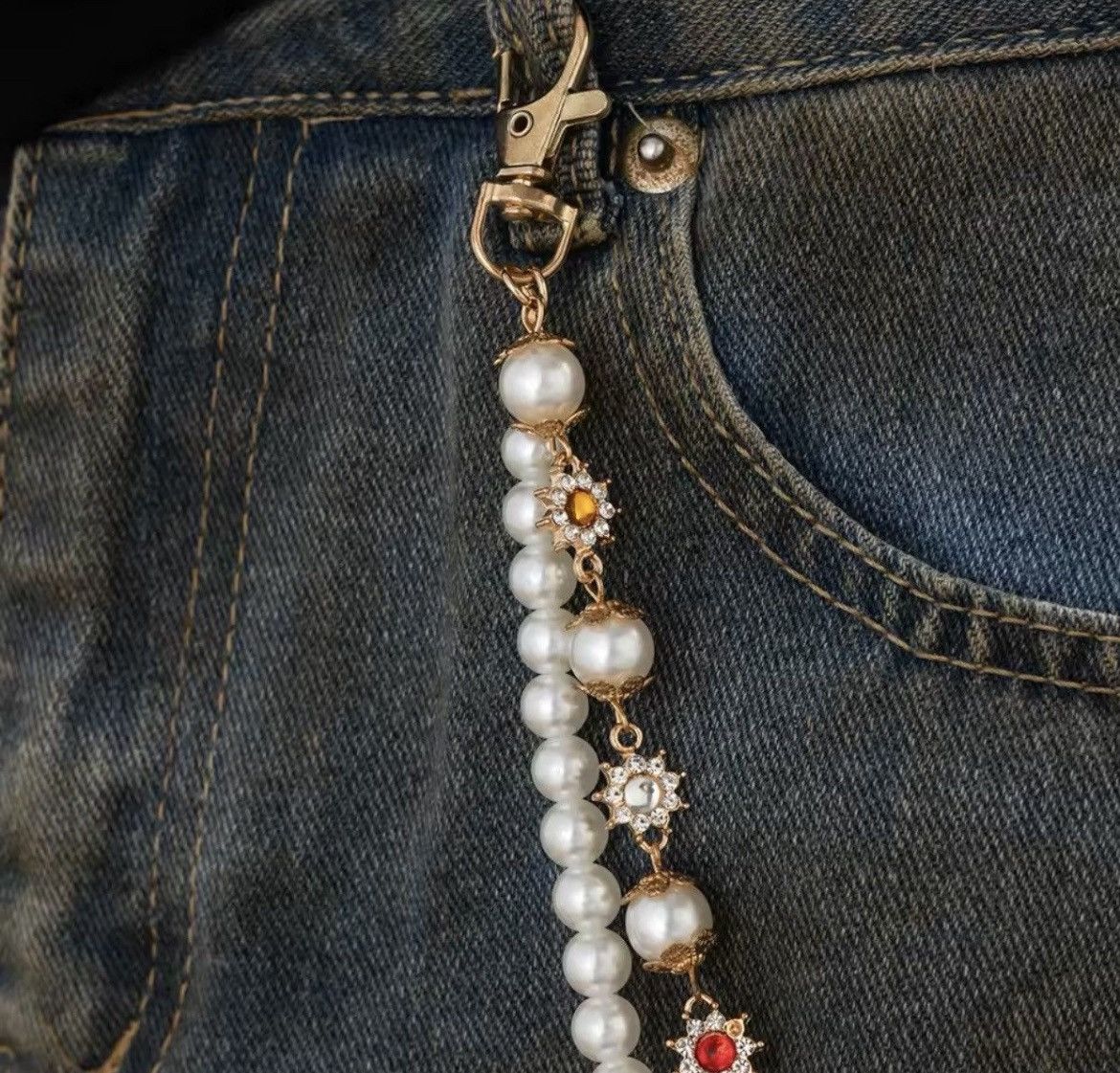 Other Exquisite Imitation Pearl Keychain Wallet Belt Chain Size ONE SIZE - 4 Thumbnail