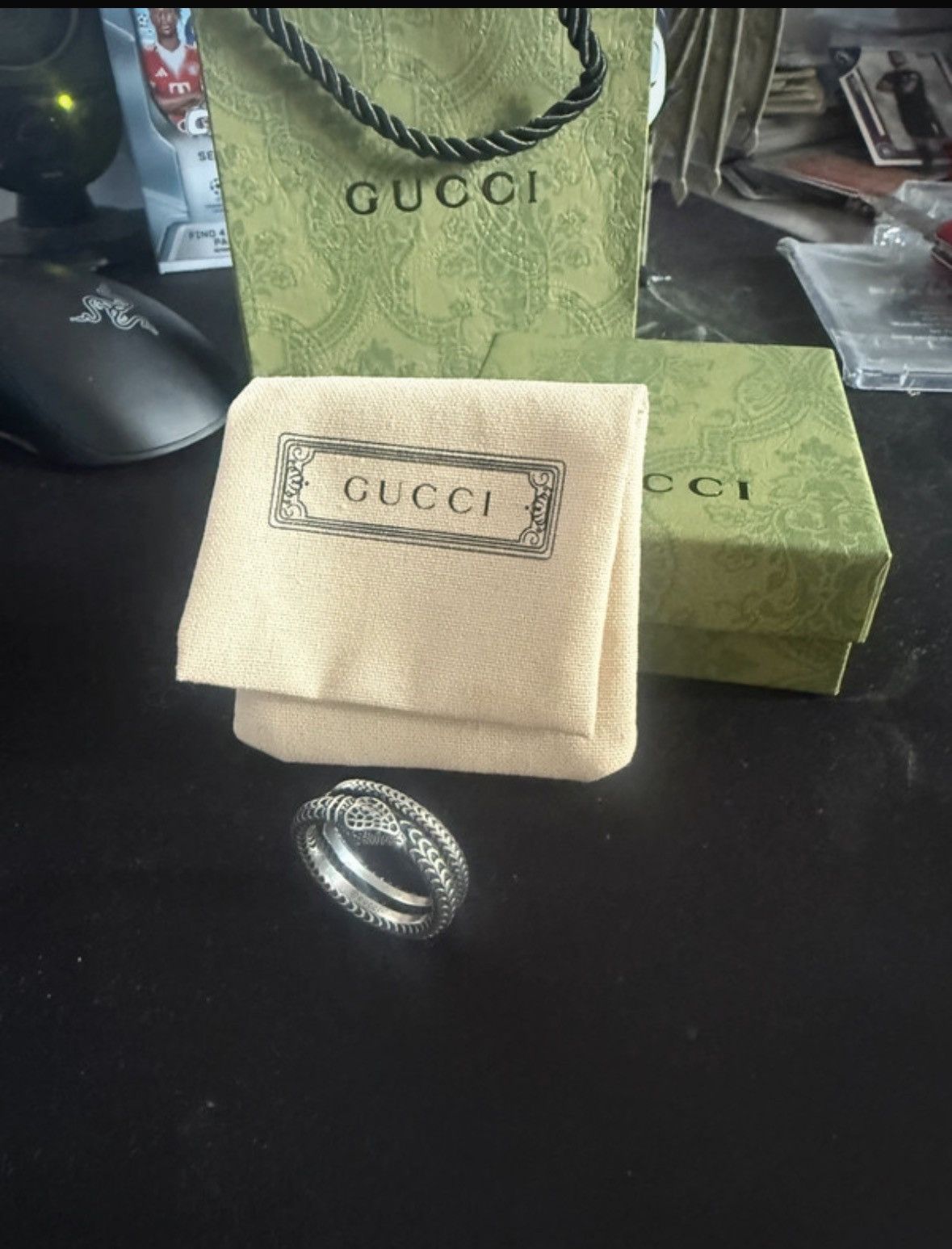 Gucci Snake Silver Ring — Size 22