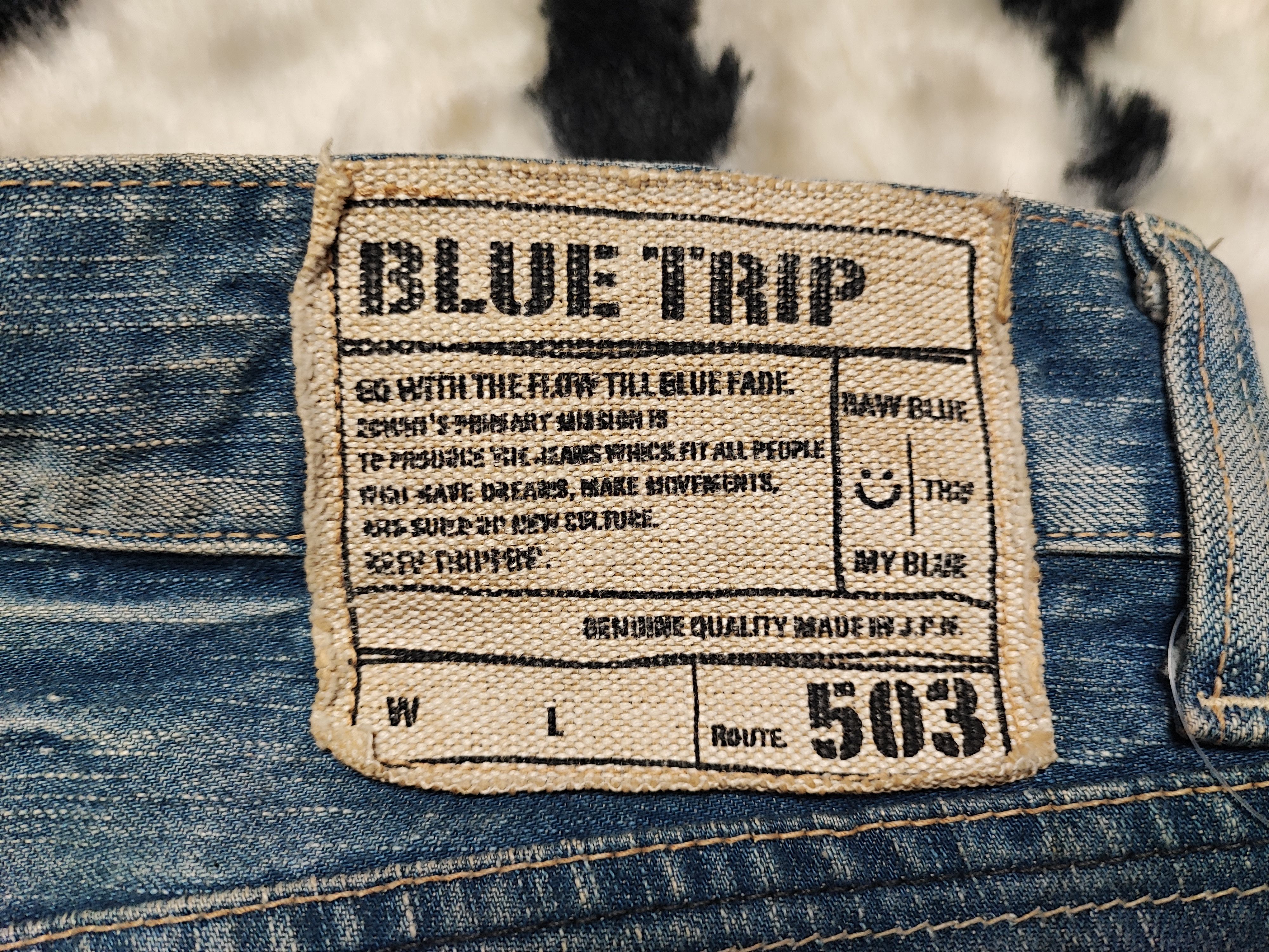Edwin Edwin 503 Blue Trip Japan Distressed Jeans Size US 31 - 23 Thumbnail