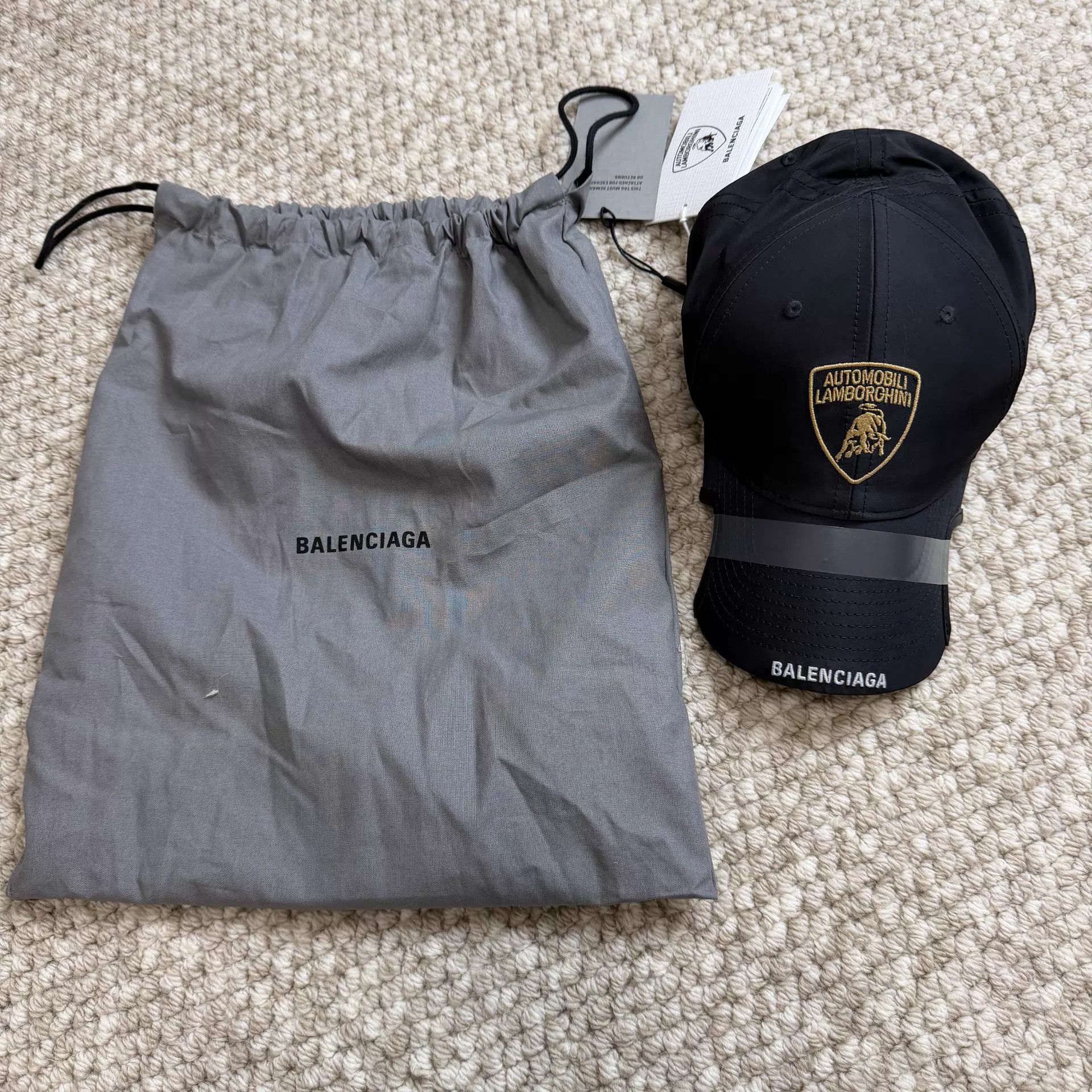 Balenciaga Balenciaga unisex polyester visor cap black L Size ONE SIZE - 2 Thumbnail