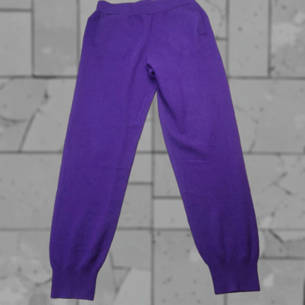 Maje Maje Pants Womens 12 Purple Solid Cashmere Blend Joggers NEW Size 34" / US 12 / IT 48 - 1 Thumbnail