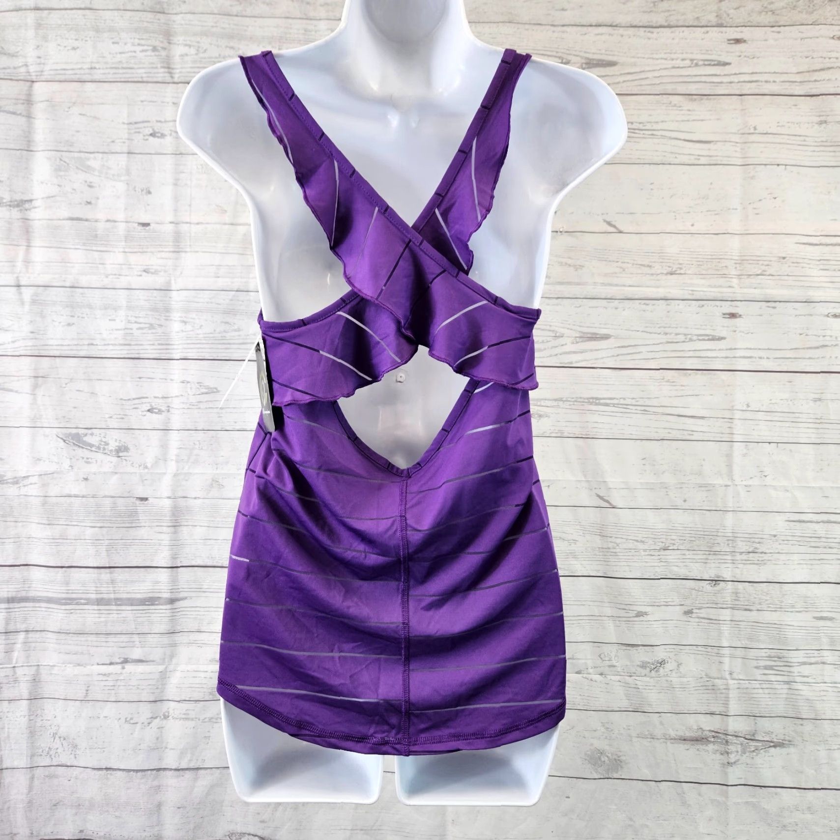 Champion Champion Womens Tank Top XS Purple Stripe Scoop Neck Sleeveless Pullover Activewear Women Tank Colored Purple Stripe XS) Size XS / US 0-2 / IT 36-38 - 3 Thumbnail