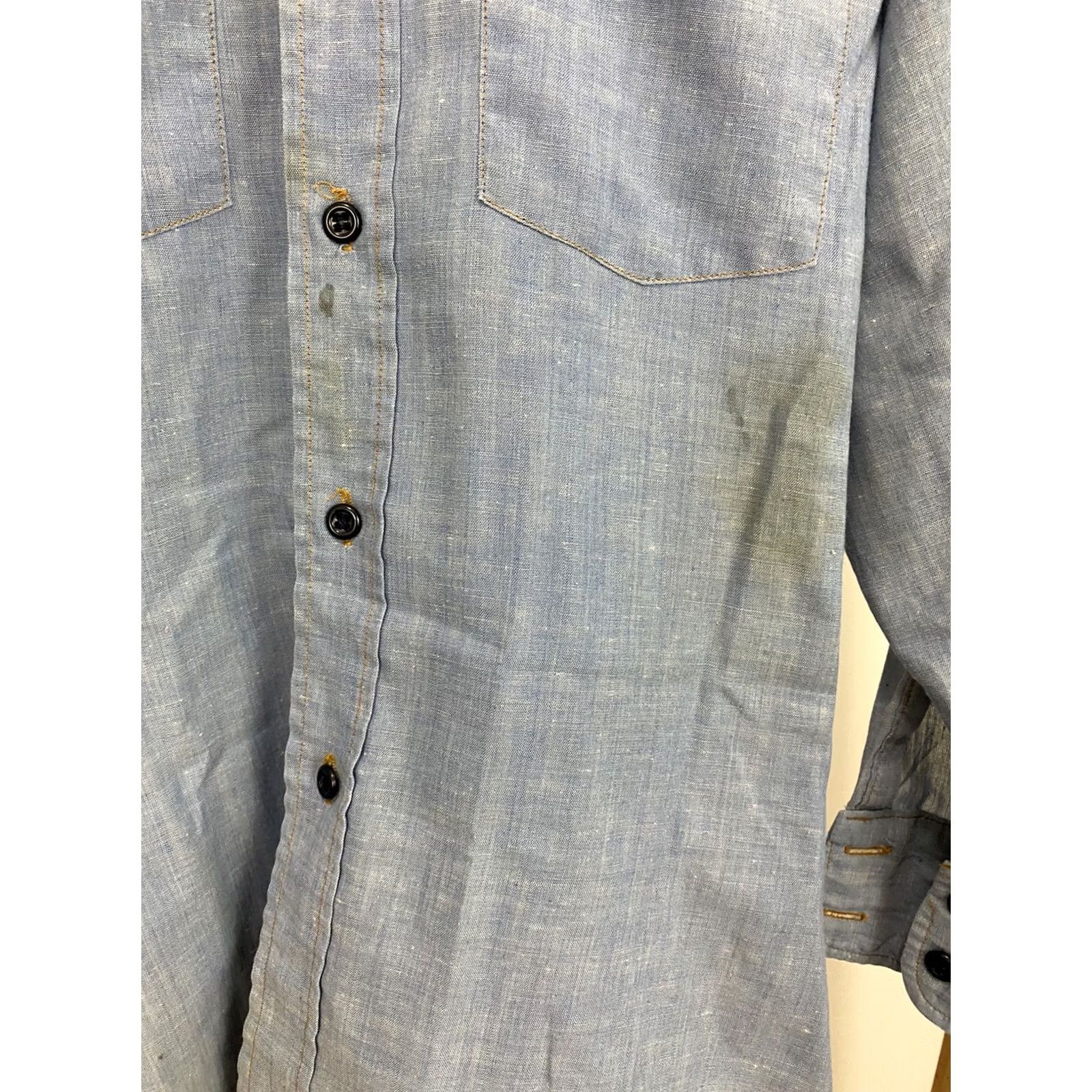 Levi's VINTAGE Levi's Western Chambray Button Long Sleeve Shirt S Men Blue 70s Orange Tab LT 70s Western Button-Up Mens Small Chambray Levi's Shirt Size US S / EU 44-46 / 1 - 6 Thumbnail