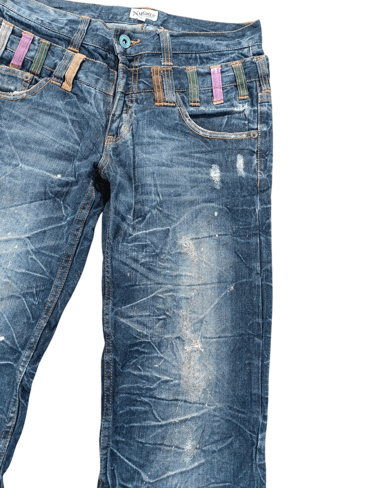 If Six Was Nine 💥VINTAGE NYLAUS JEANS DOUBLE WAIST DESIGN RARE Size US 32 / EU 48 - 12 Thumbnail