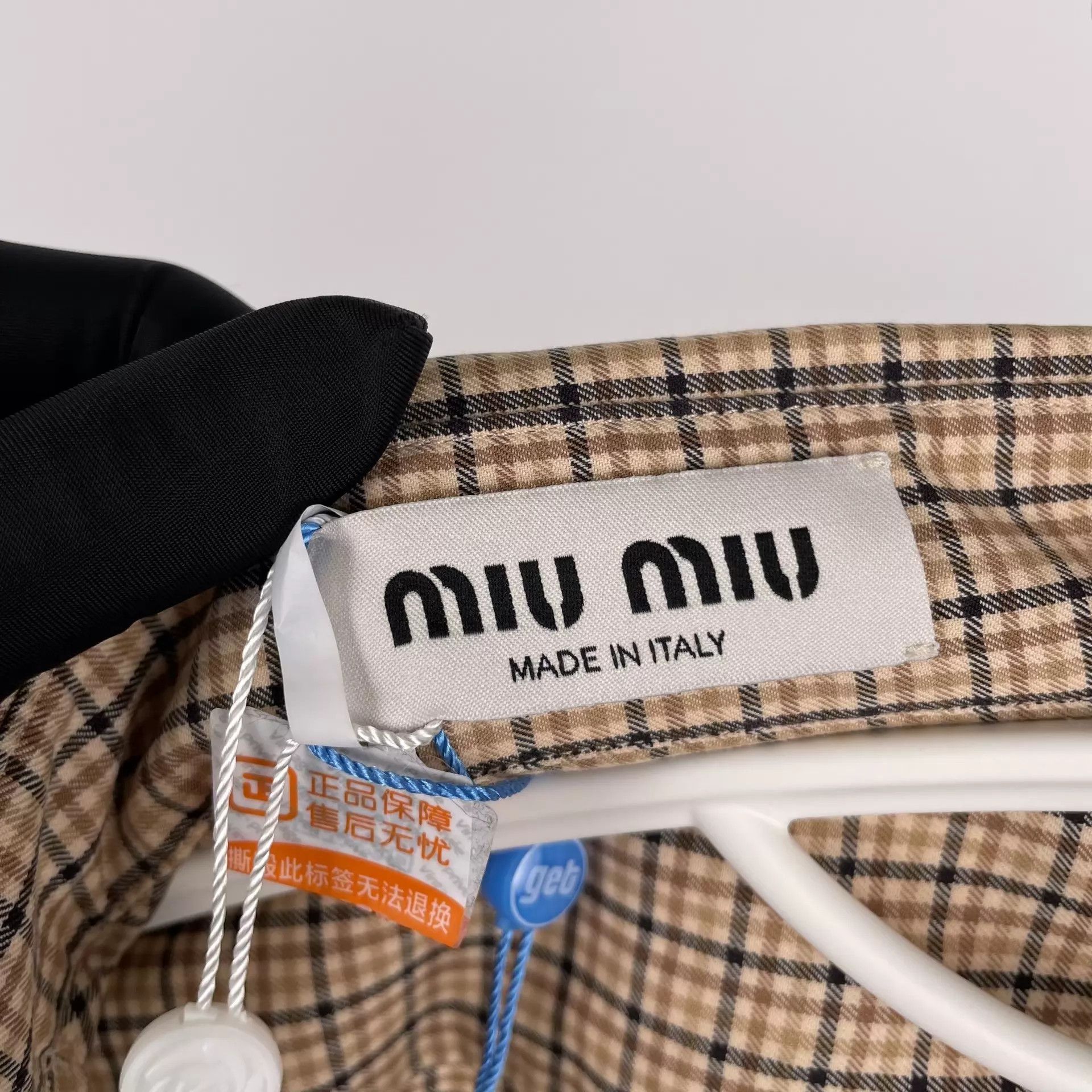 Miu Miu MIU MIU Checkered Long Sleeve Shirt Brown 38 Size XS / US 0-2 / IT 36-38 - 4 Thumbnail