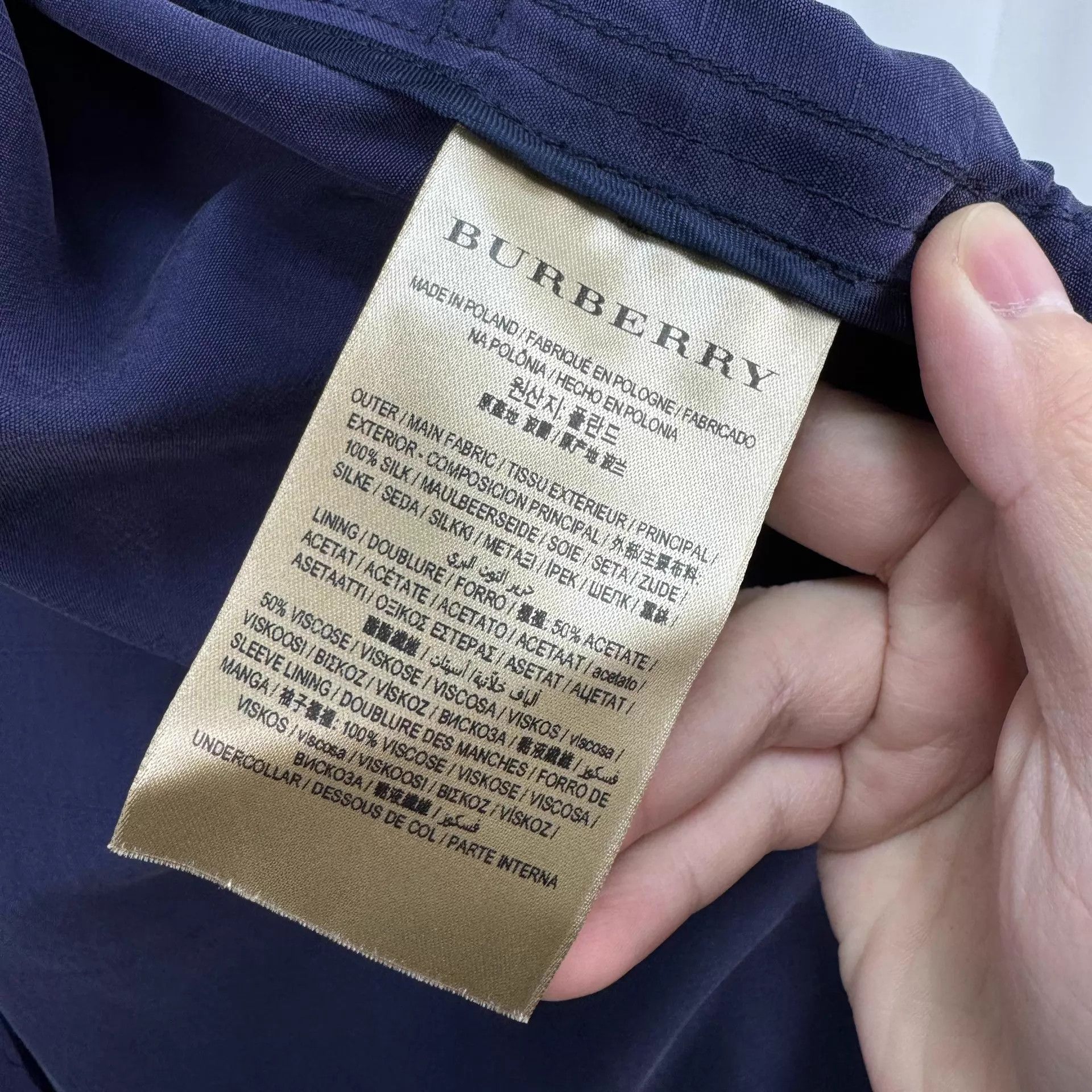 Burberry Burberry Navy Blue Silk Trench Coat UK6 98 New Size XS / US 0-2 / IT 36-38 - 6 Thumbnail