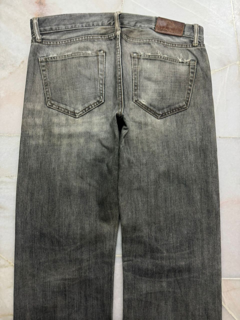Uniqlo 💥Crazy Thrashed 90s Uniqlo Rusty Distressed Grunge Jeans Size US 33 - 15 Thumbnail