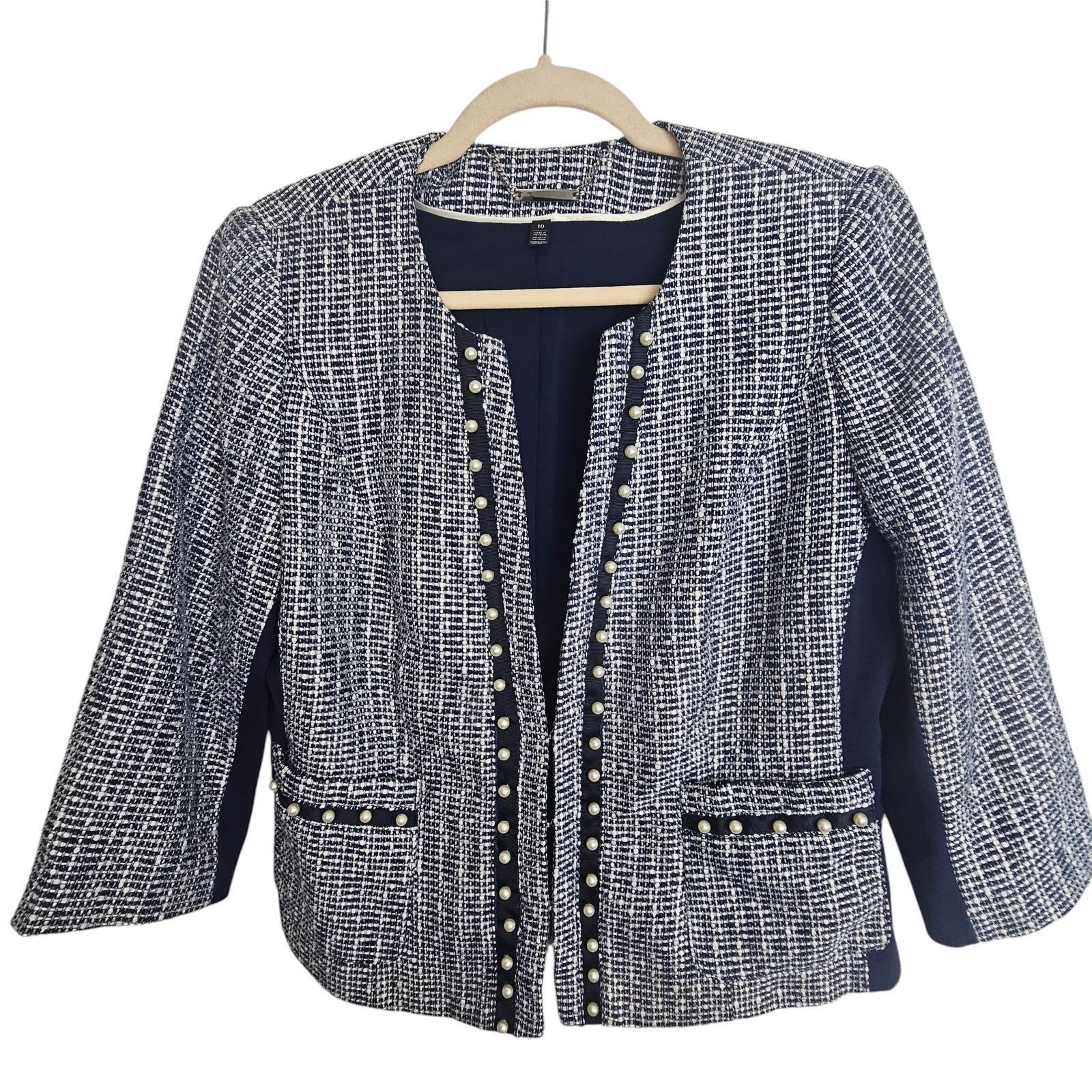 White House Black Market White House Black Market Blazer Crop Blazer Women 10 Size L / US 10 / IT 46 - 1 Thumbnail