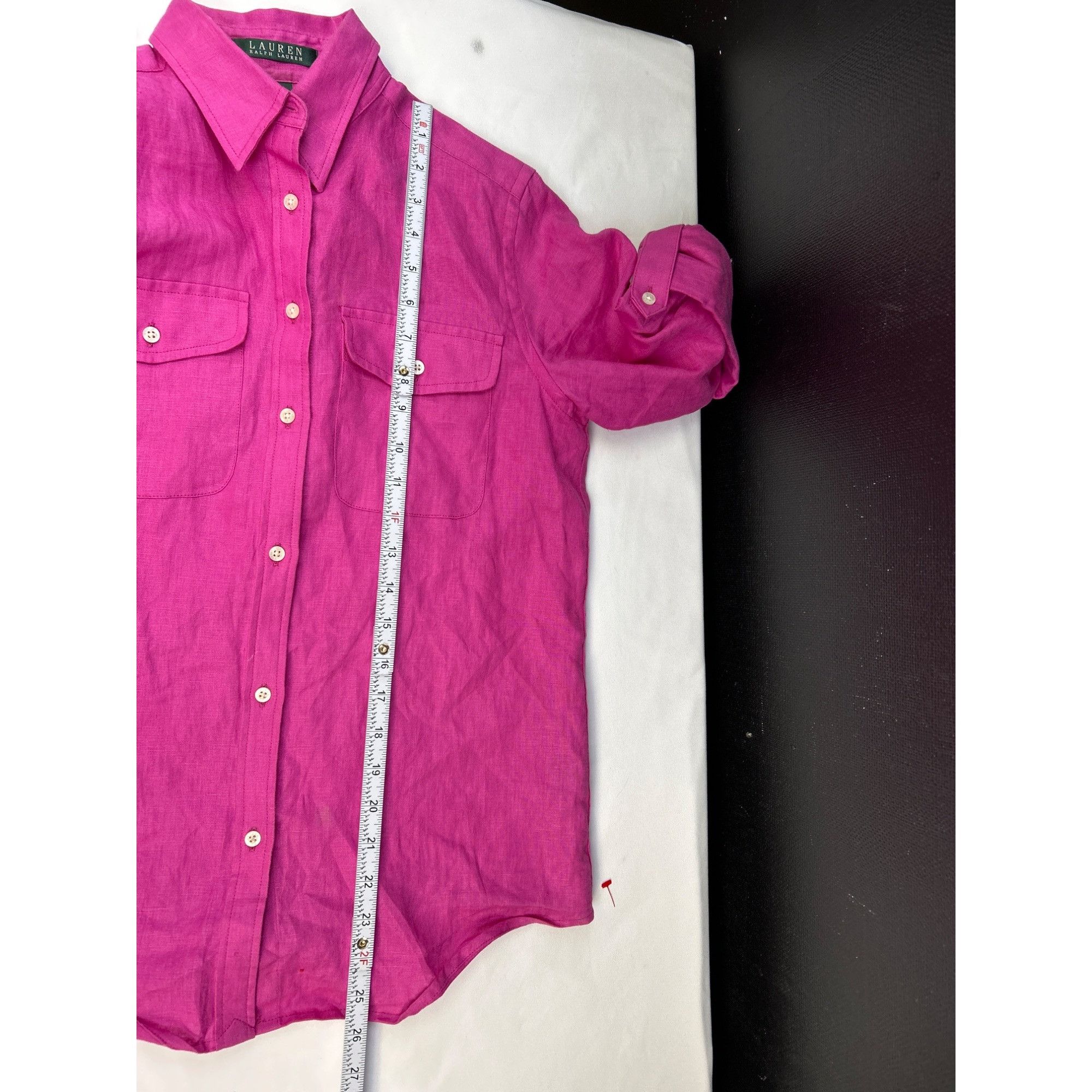 Polo Ralph Lauren Lauren Ralph womens pink linen shirt size S SKU 6978 Size S / US 4 / IT 40 - 6 Thumbnail