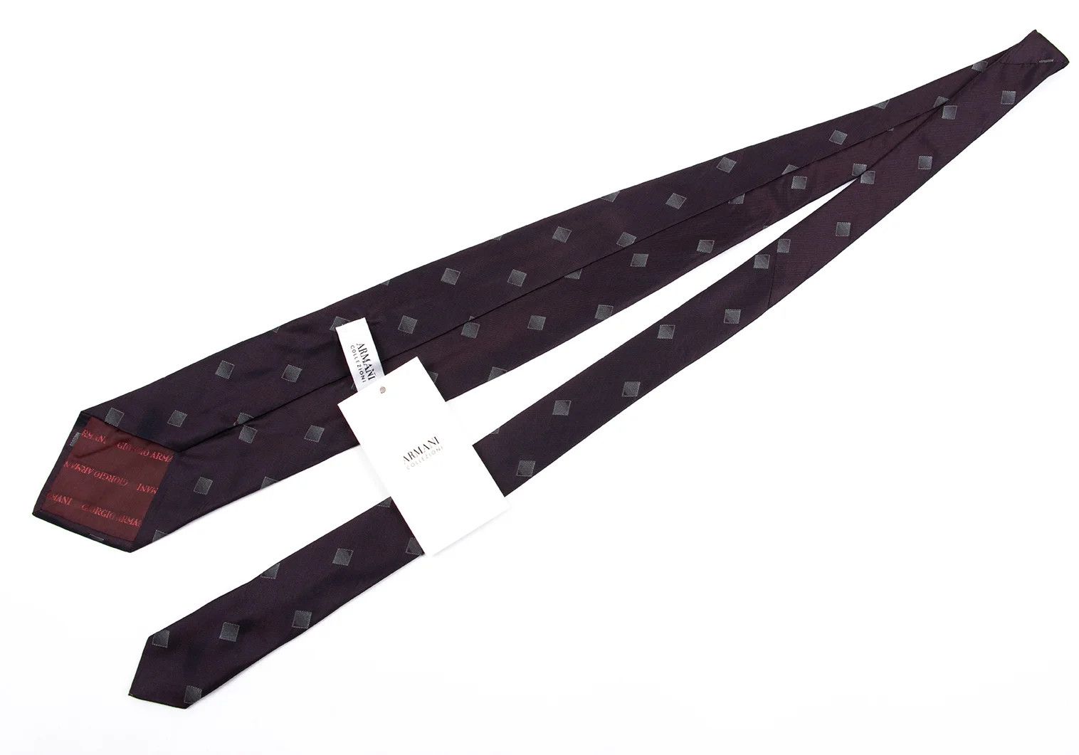 Square Jacquard Silk Tie in Purple