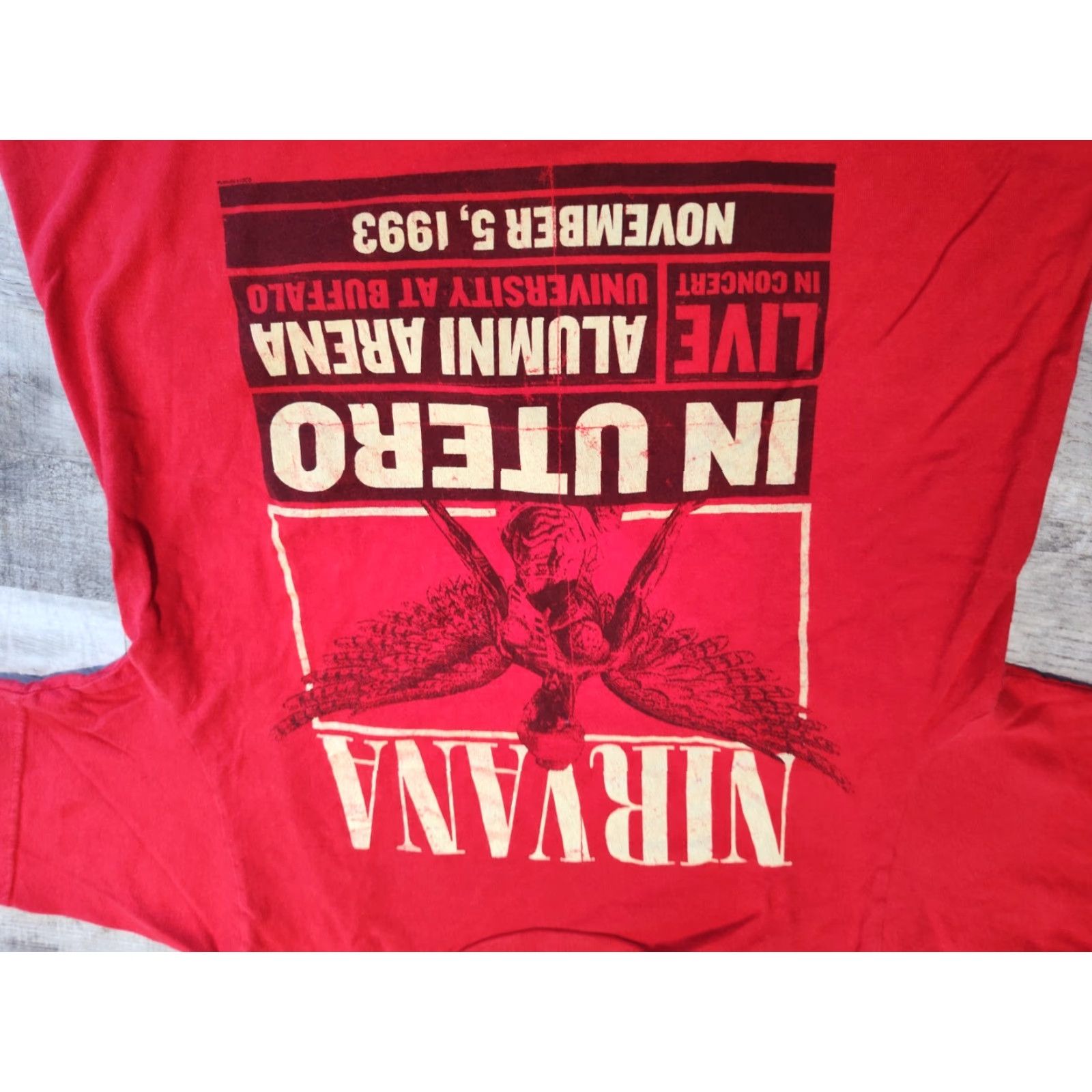 Tultex Nirvana In Utero Tultex Band T-Shirt Medium Red Graphic Print Mens Size US M / EU 48-50 / 2 - 2 Thumbnail