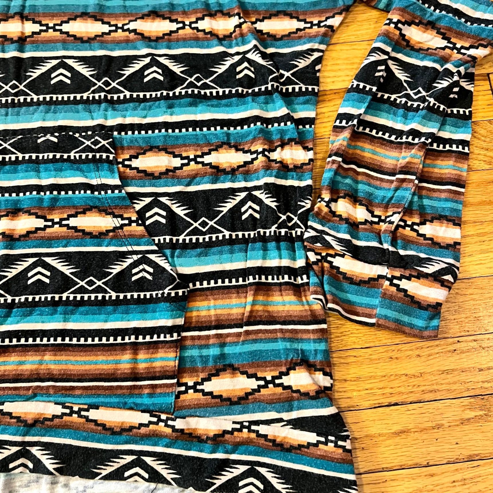 Vintage Rock and Roll Cowgirl Shirt Hoodie Womens Large Aztec Western Long Sleeve Green L Womens Pullover Regular Size L / US 10 / IT 46 - 2 Thumbnail
