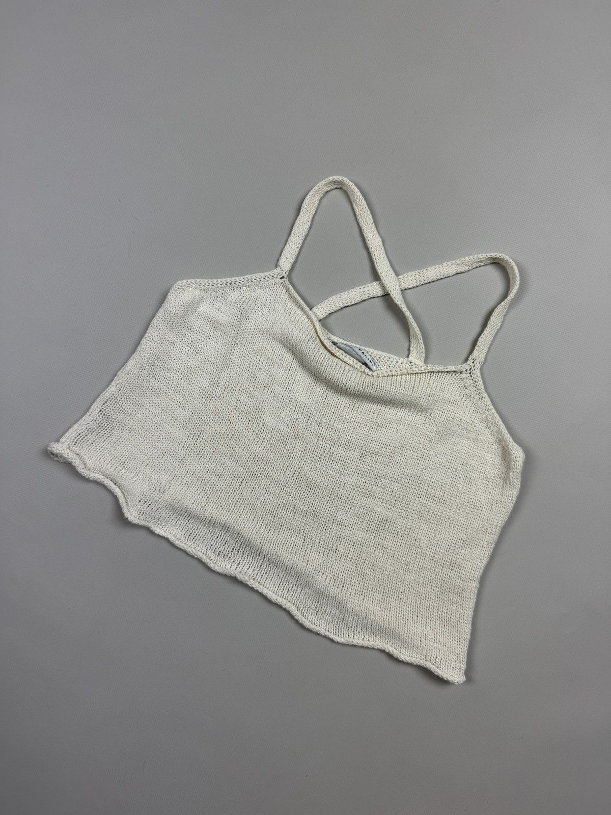 Sarah Pacini Sarah Pacini Y2K AvantGarde Cropped Knit Sleeveless Tank Top Size ONE SIZE - 6 Thumbnail