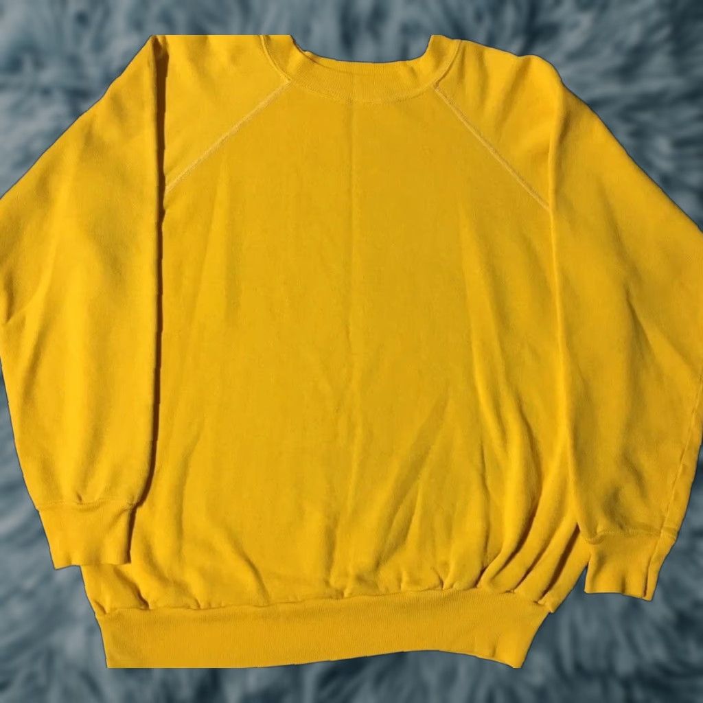 Vintage VINTAGE Vaporwave Hoodie Men L Yellow 70s 80s faded distressed USA Skate Surf Grunge Punk Biker Track Boxy Pullover Shirt Size US L / EU 52-54 / 3 - 1 Thumbnail