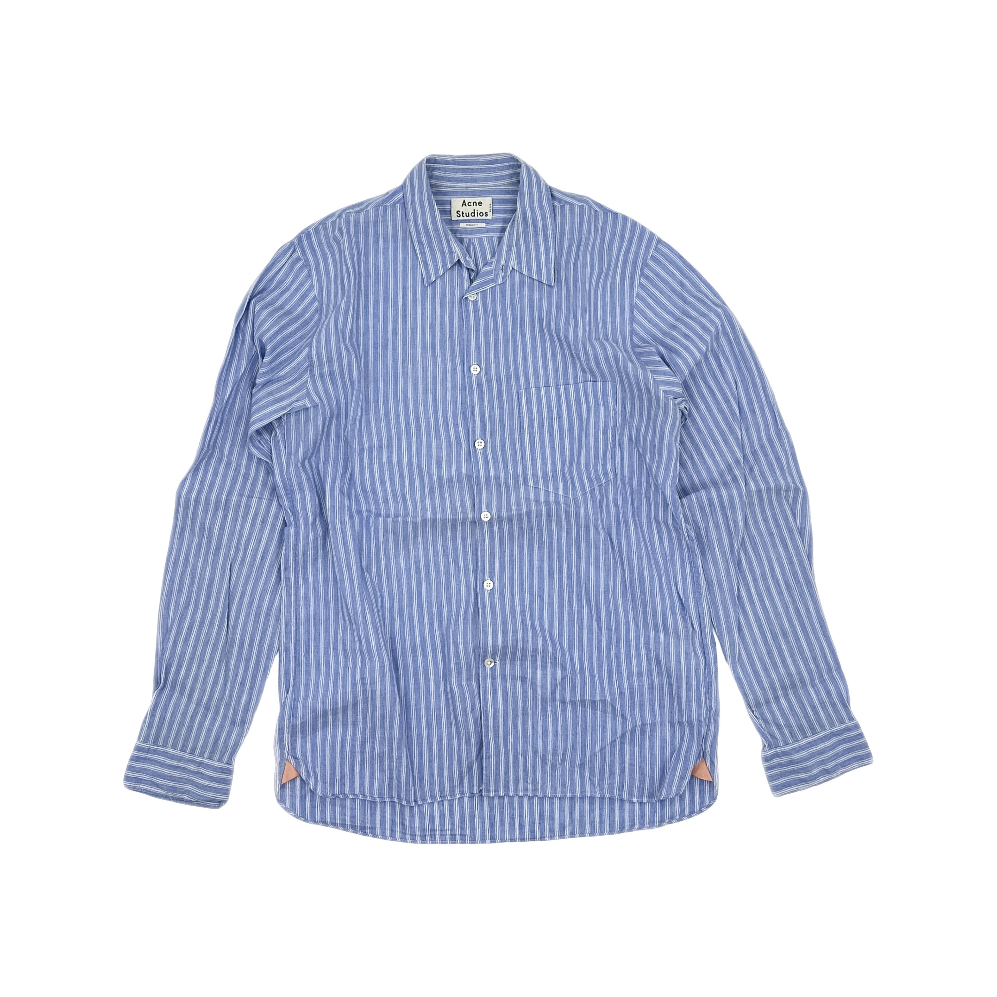 Acne Studios Acne Studios Striped Linen Cotton Shirt Size 52 Size US L / EU 52-54 / 3 - 1 Thumbnail