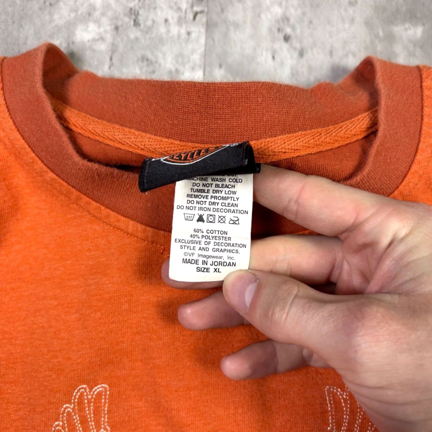 Harley Davidson Harley-Davidson T-Shirt Orange Mens XL Short Sleeve Graphic Print Crew Neck Logo Biker All Seasons Size US XL / EU 56 / 4 - 5 Thumbnail